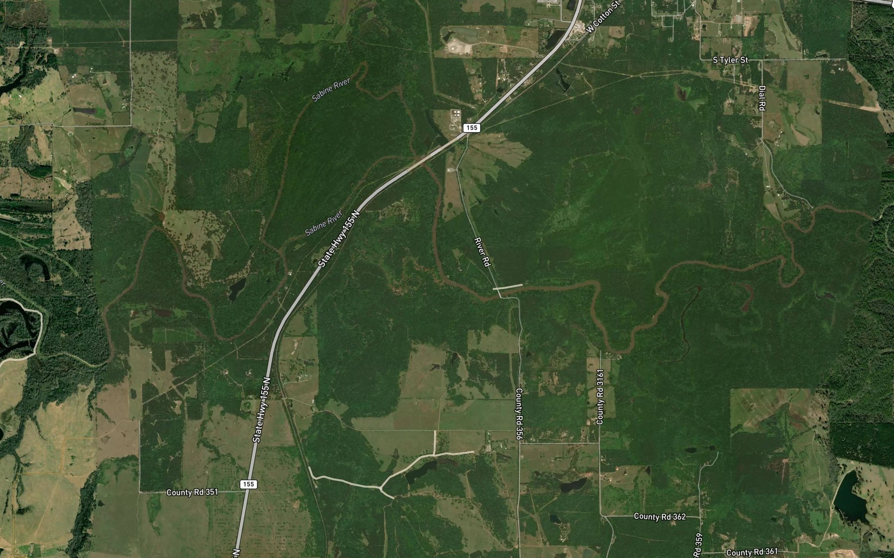 Satellite map of the Harris Creek