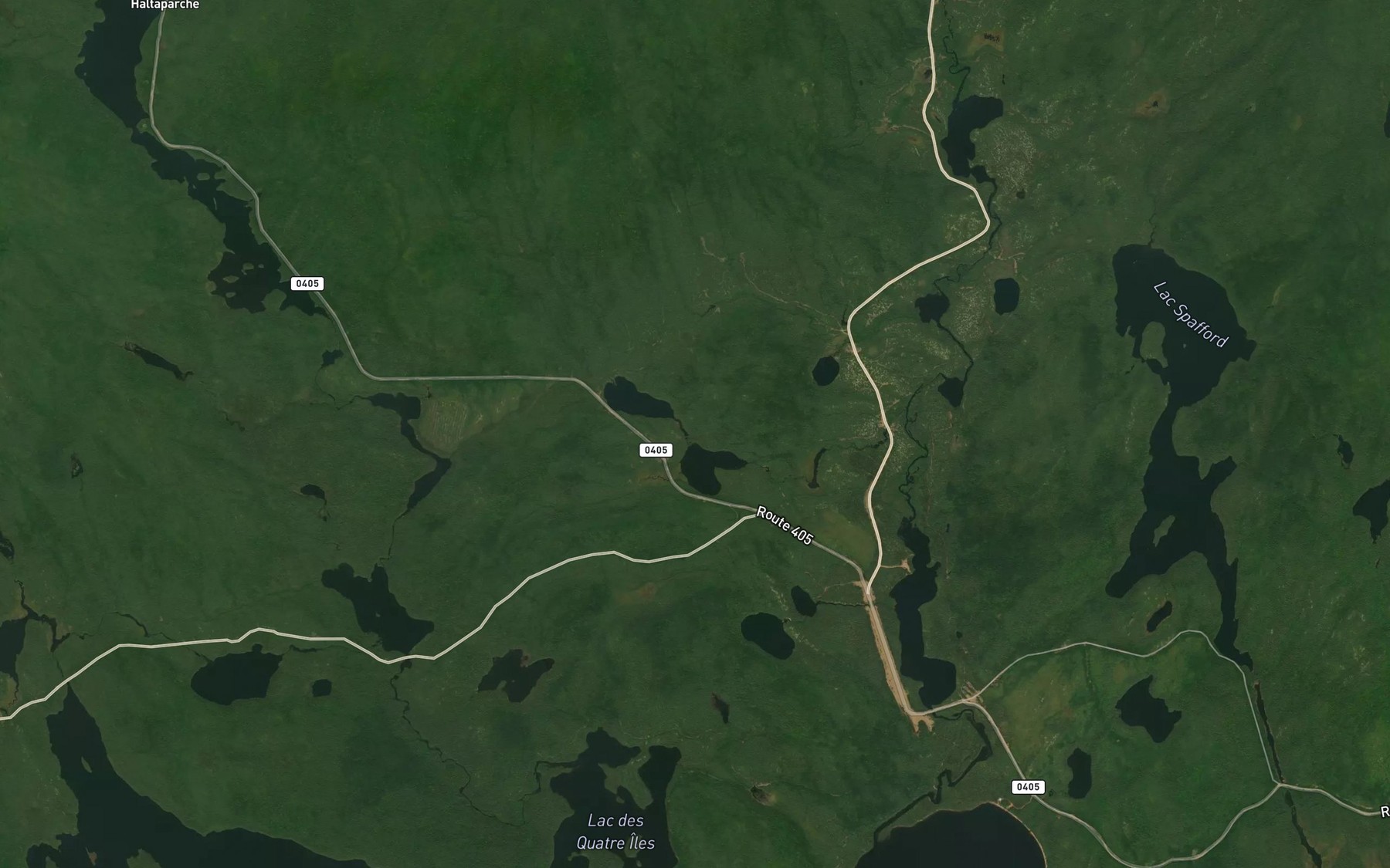 Satellite map of the Lac Andre