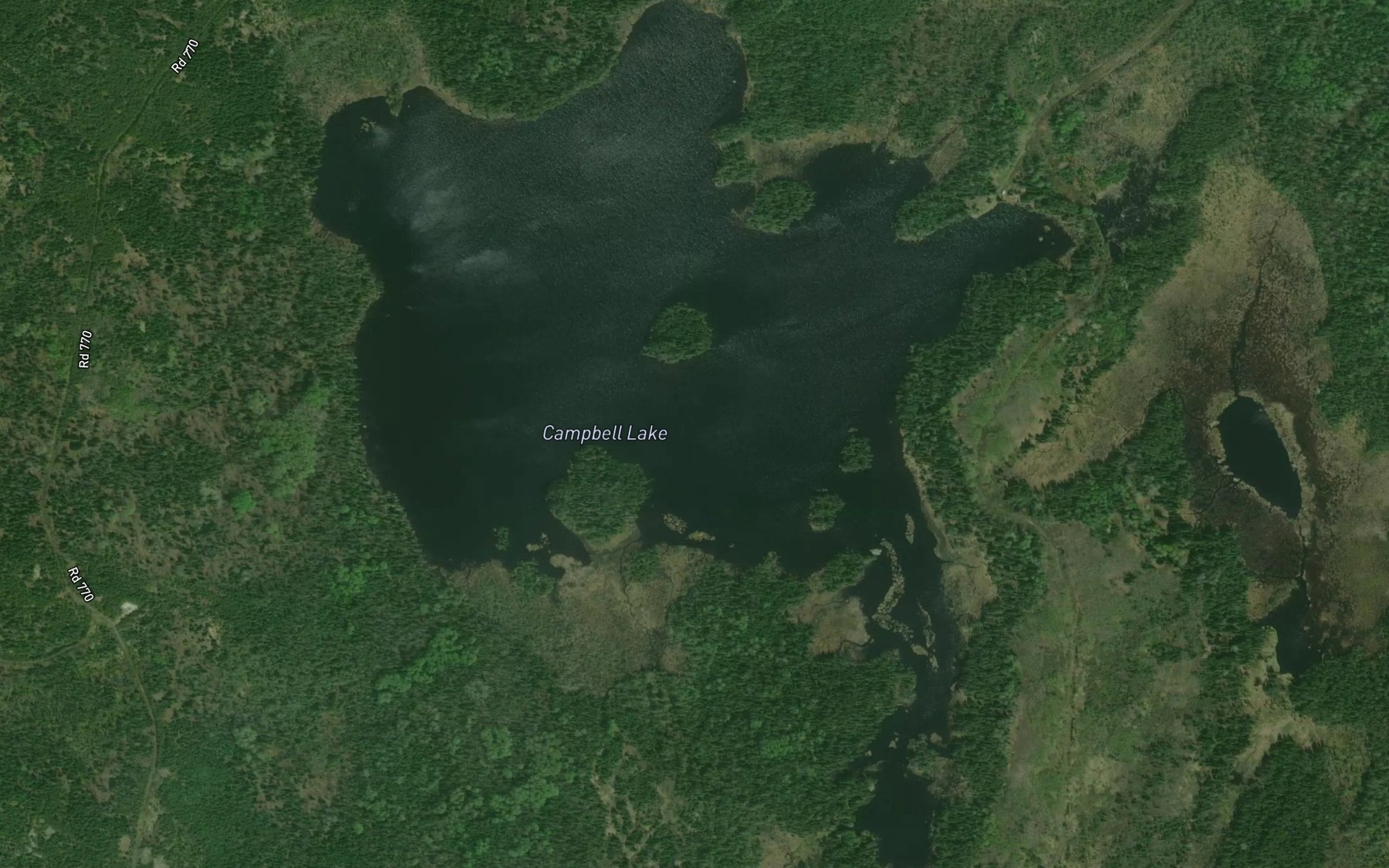 Satellite map of the Campbell Lake