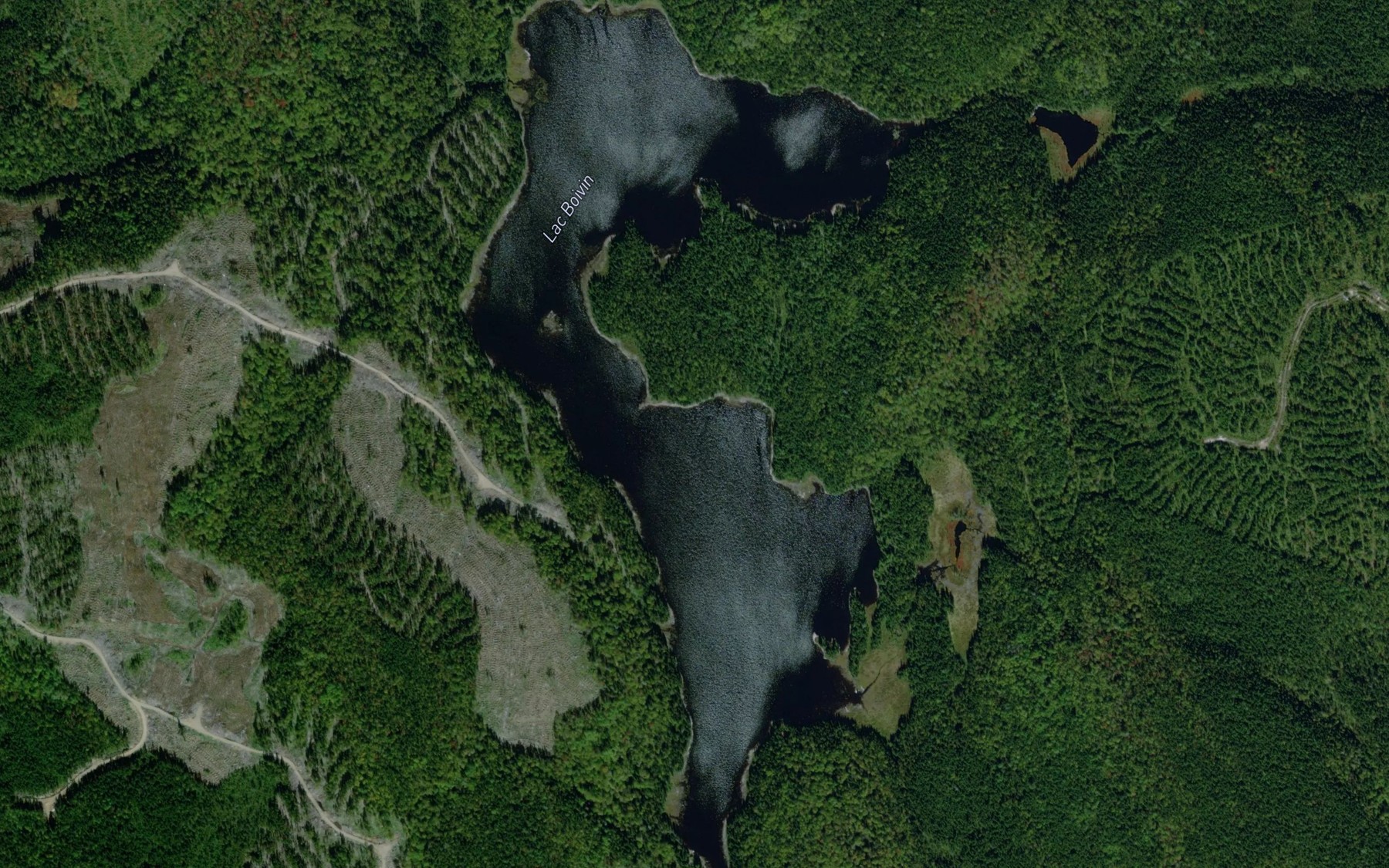Satellite map of the Lac Boivin