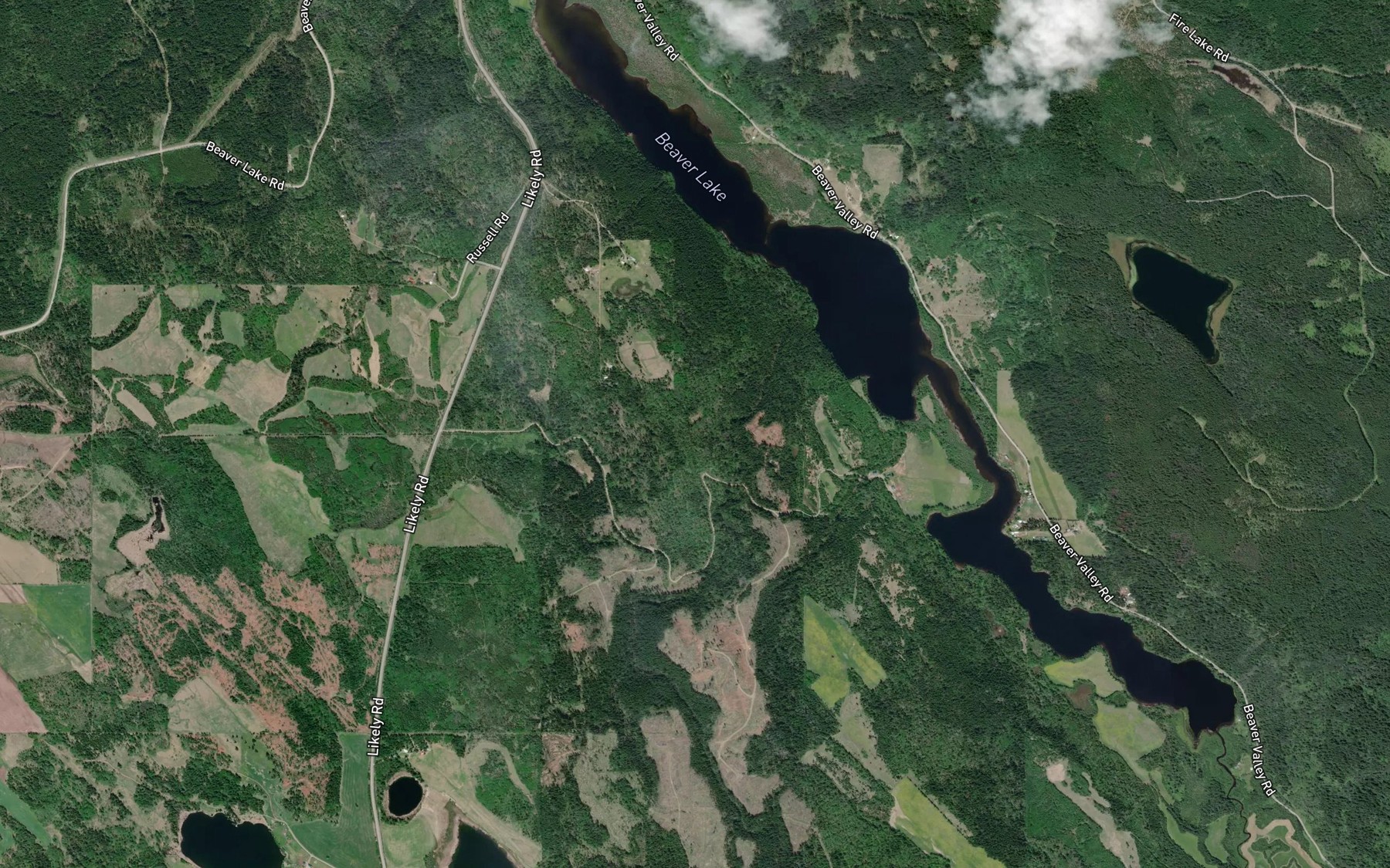 Satellite map of the Guy Creek