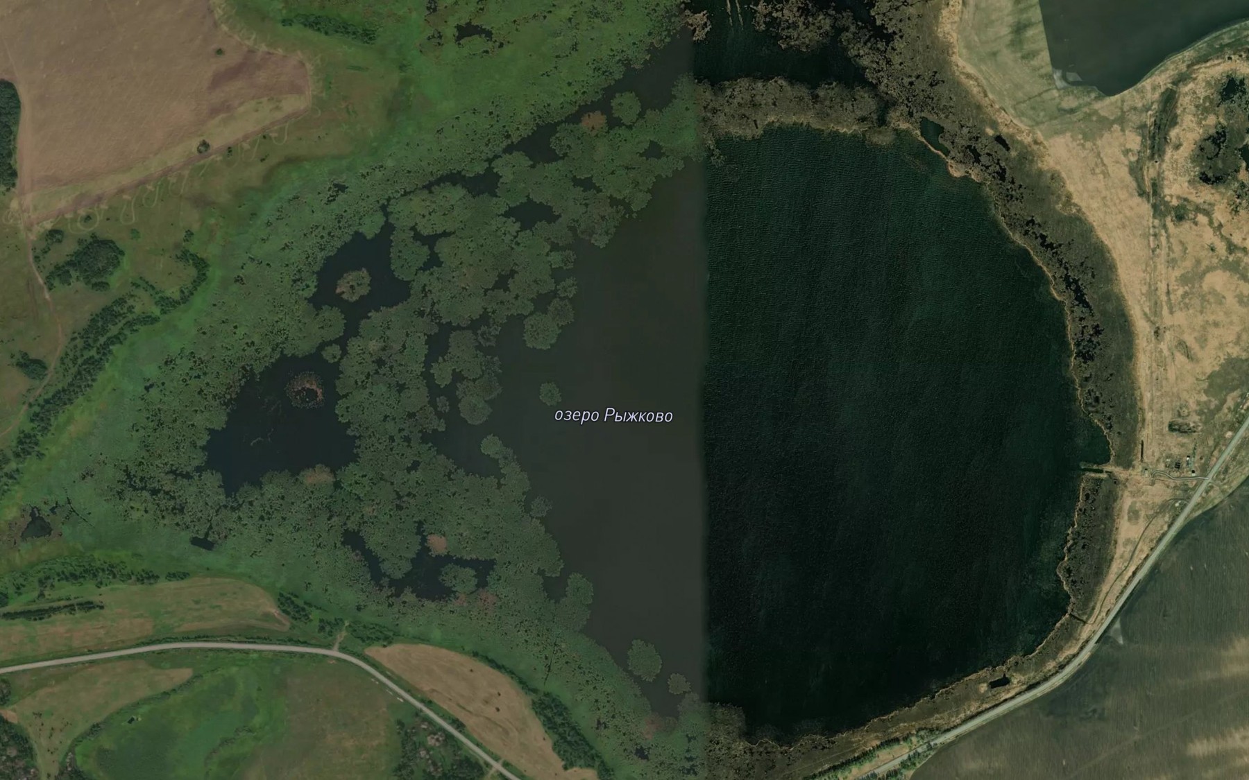 Satellite map of the Ozero Ryzhkovo