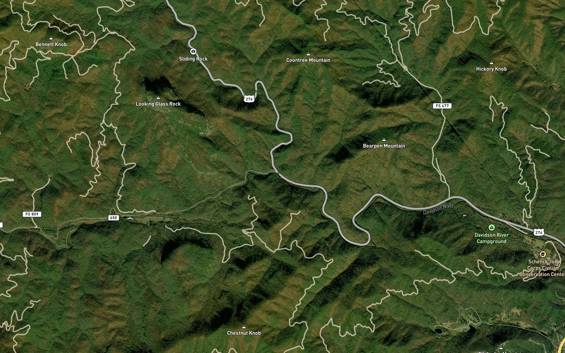 Satellite map of the Looking Glass Creek