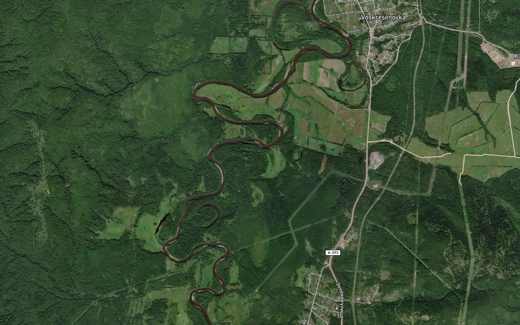 Satellite map of the Voskresenka