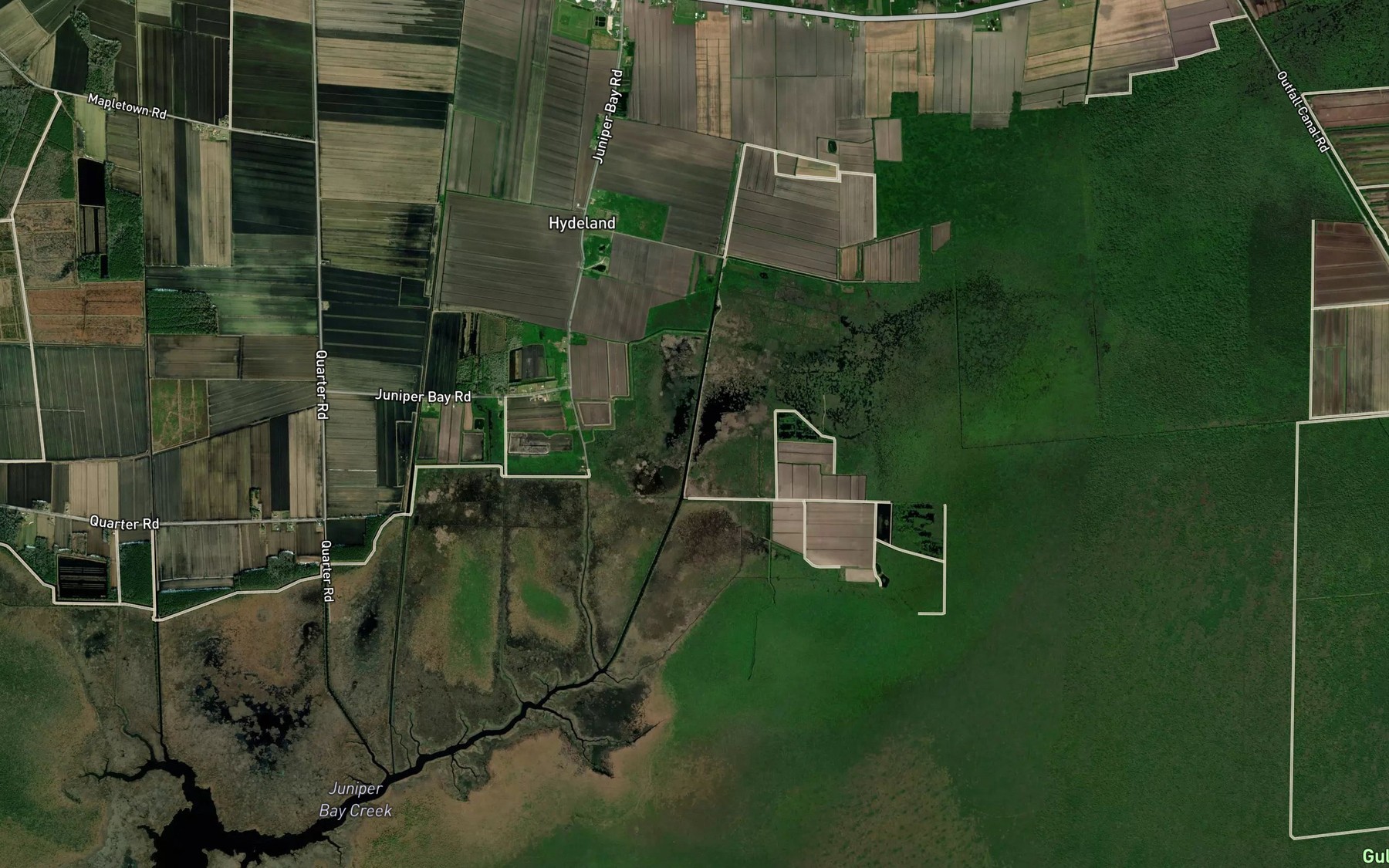 Satellite map of the Hydeland Canal