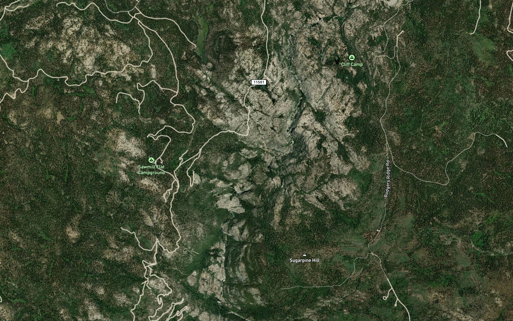 Satellite map of the Long Meadow Creek