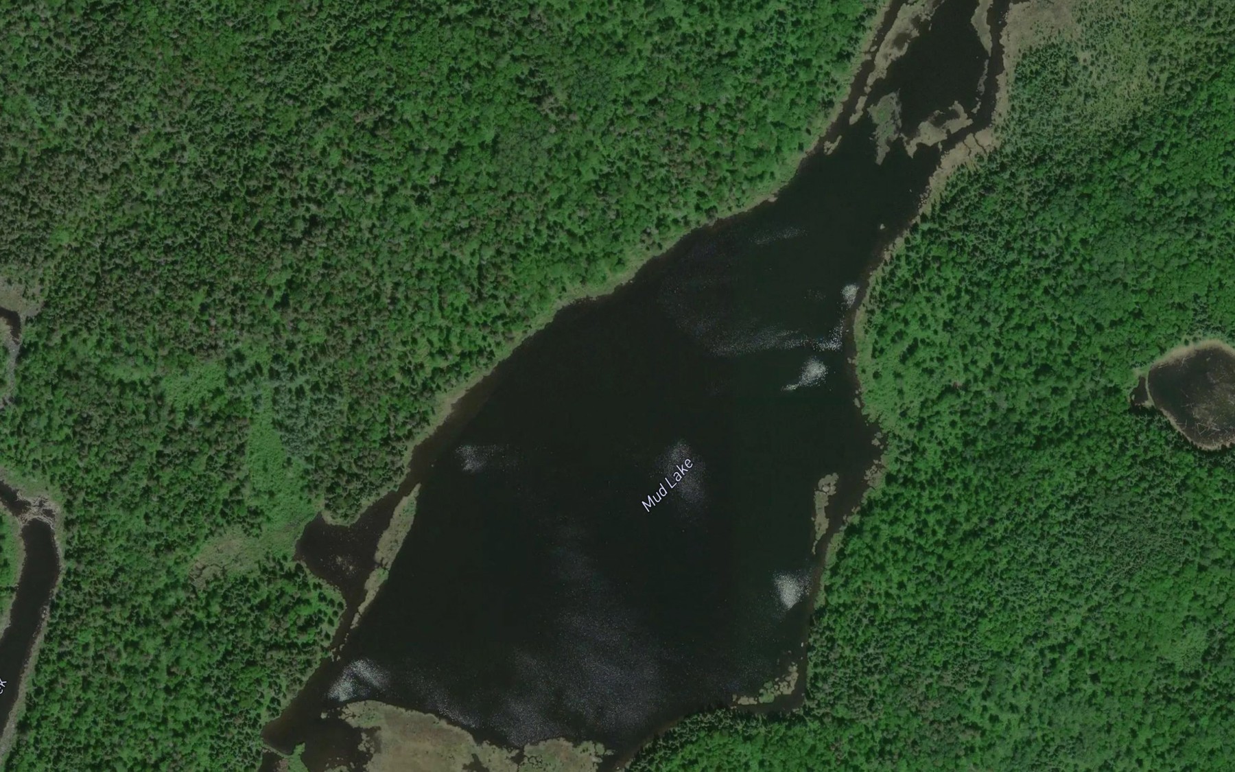 Satellite map of the Mud Lake