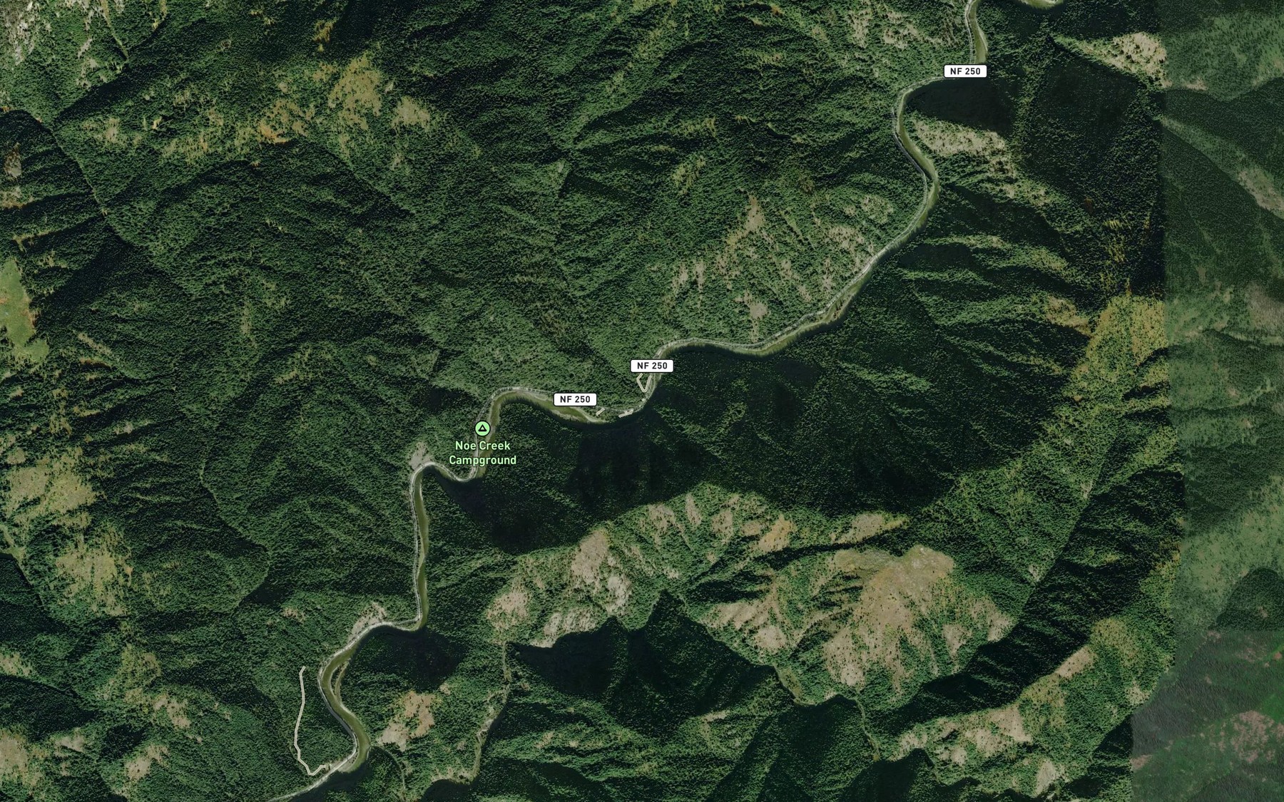 Satellite map of the Trail Creek