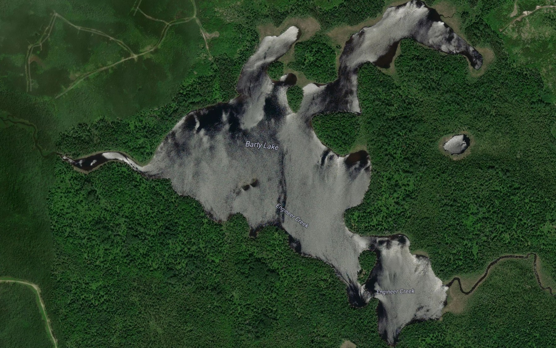 Satellite map of the Barty Lake