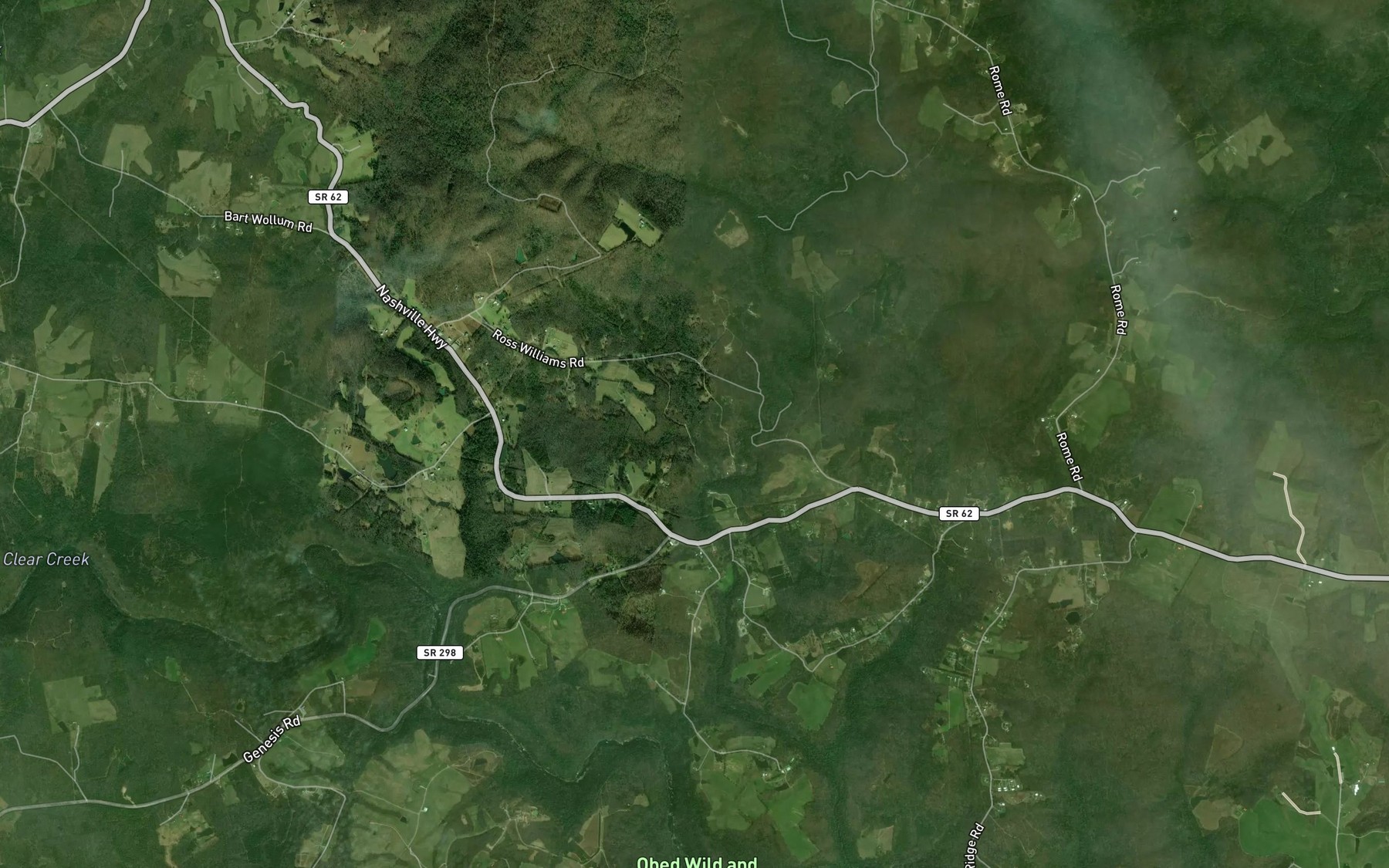 Satellite map of the Buck Branch