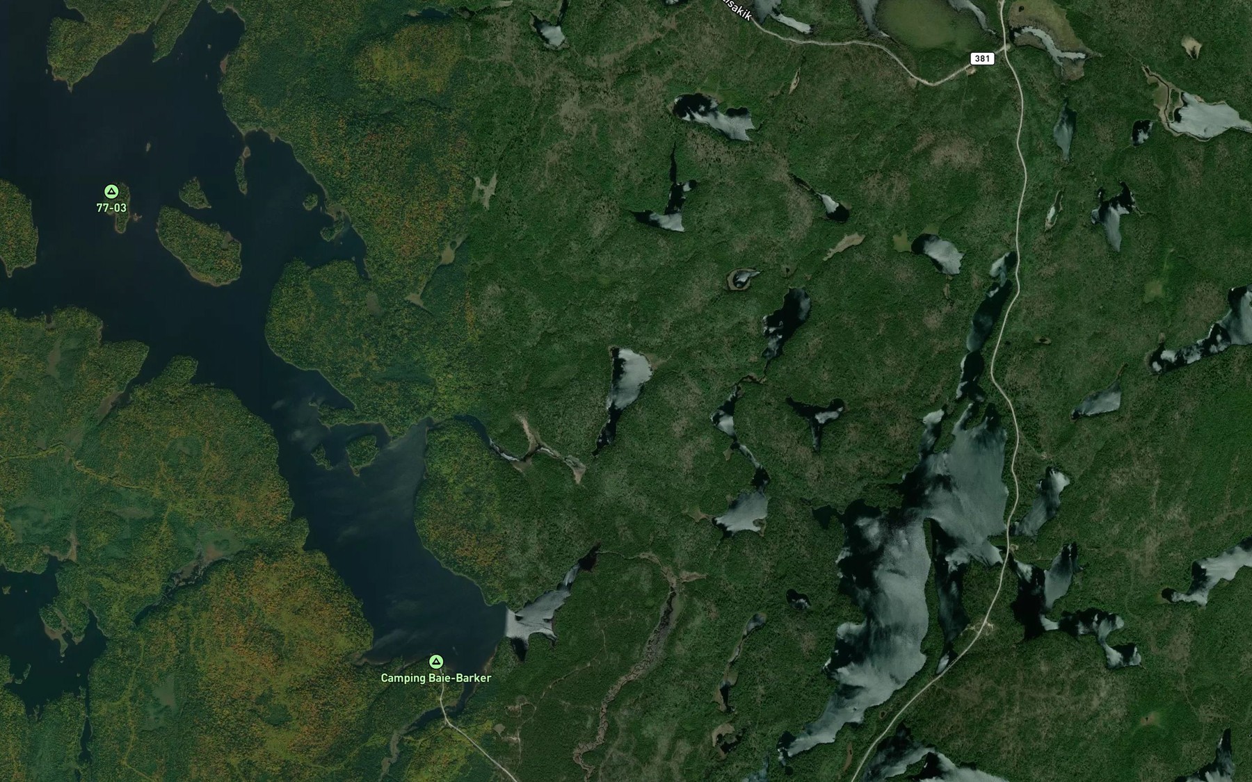 Satellite map of the Lac Salaise