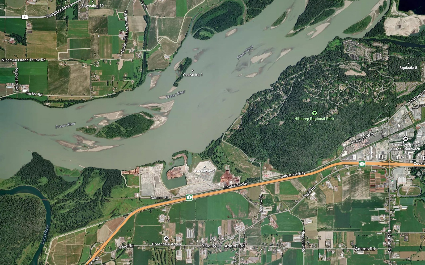 Satellite map of the Wilson Slough