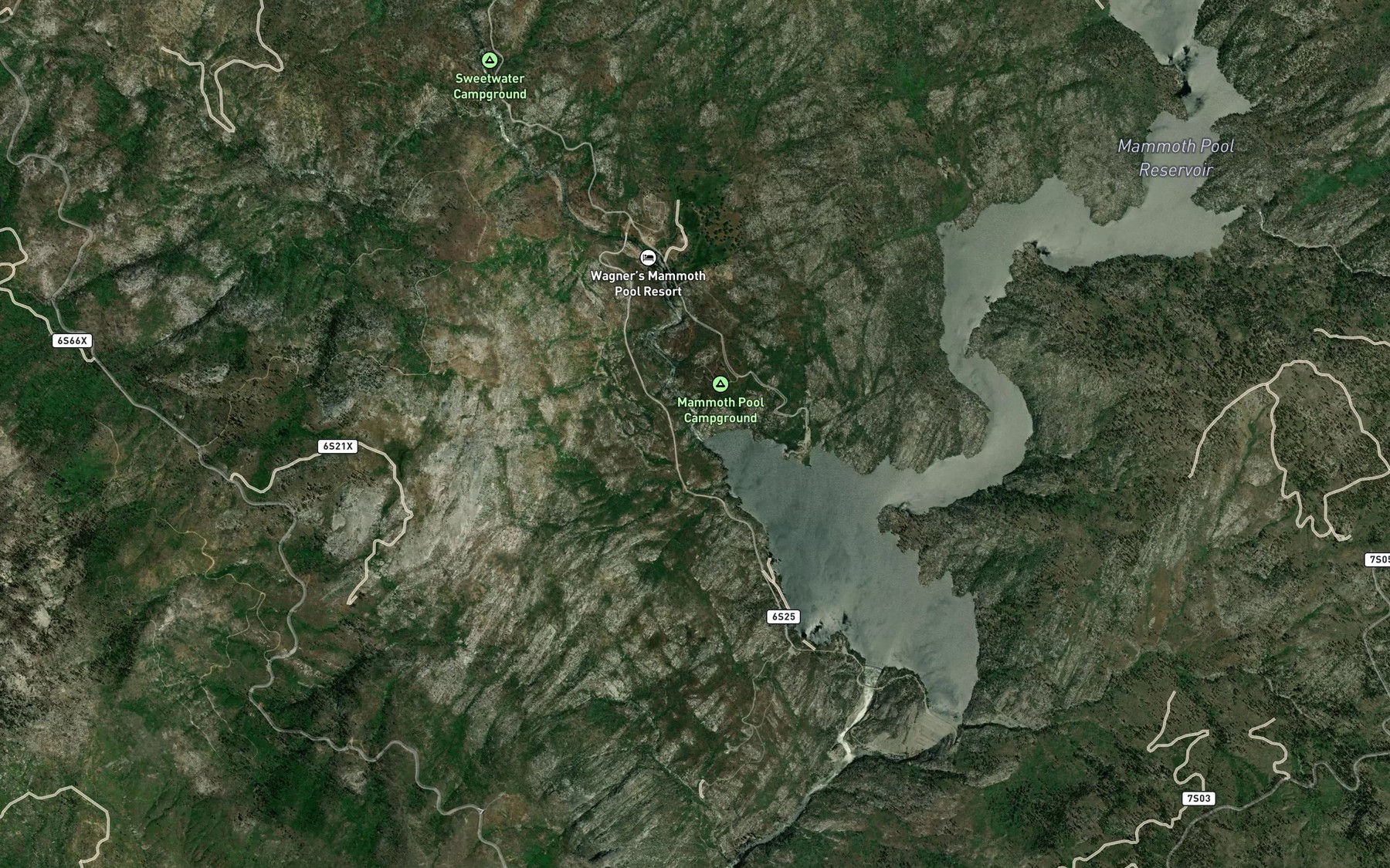 Satellite map of the Chiquito Creek