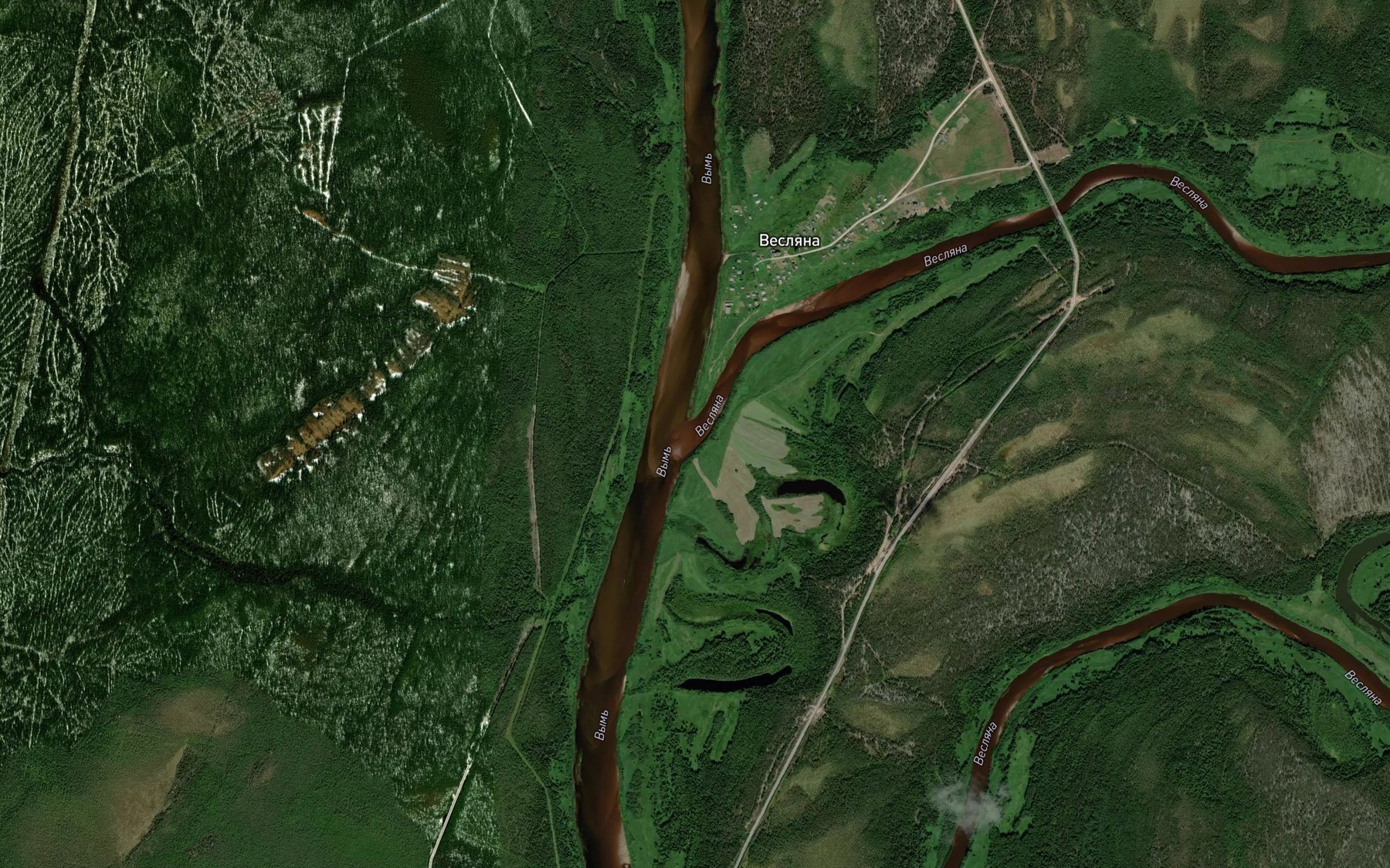 Satellite map of the Veslyana
