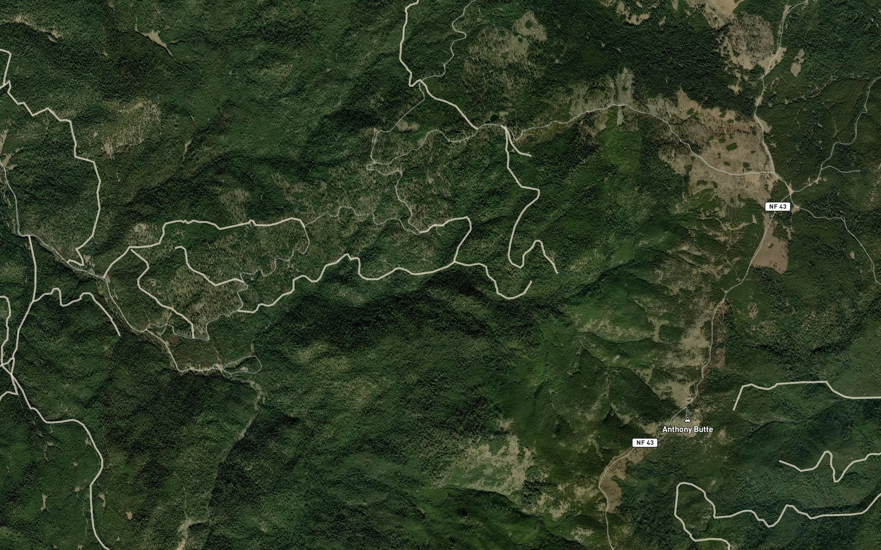 Satellite map of the Little Meadow Creek