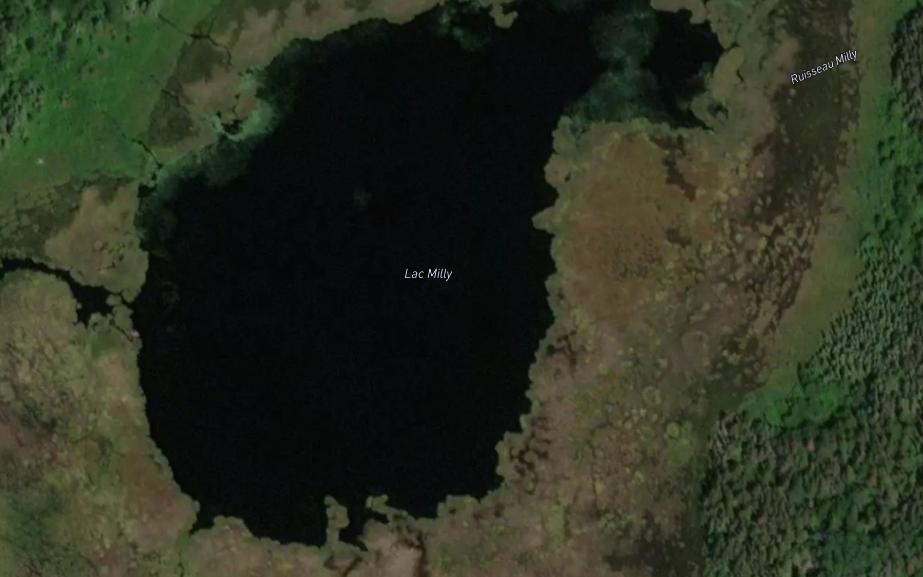 Satellite map of the Lac Milly