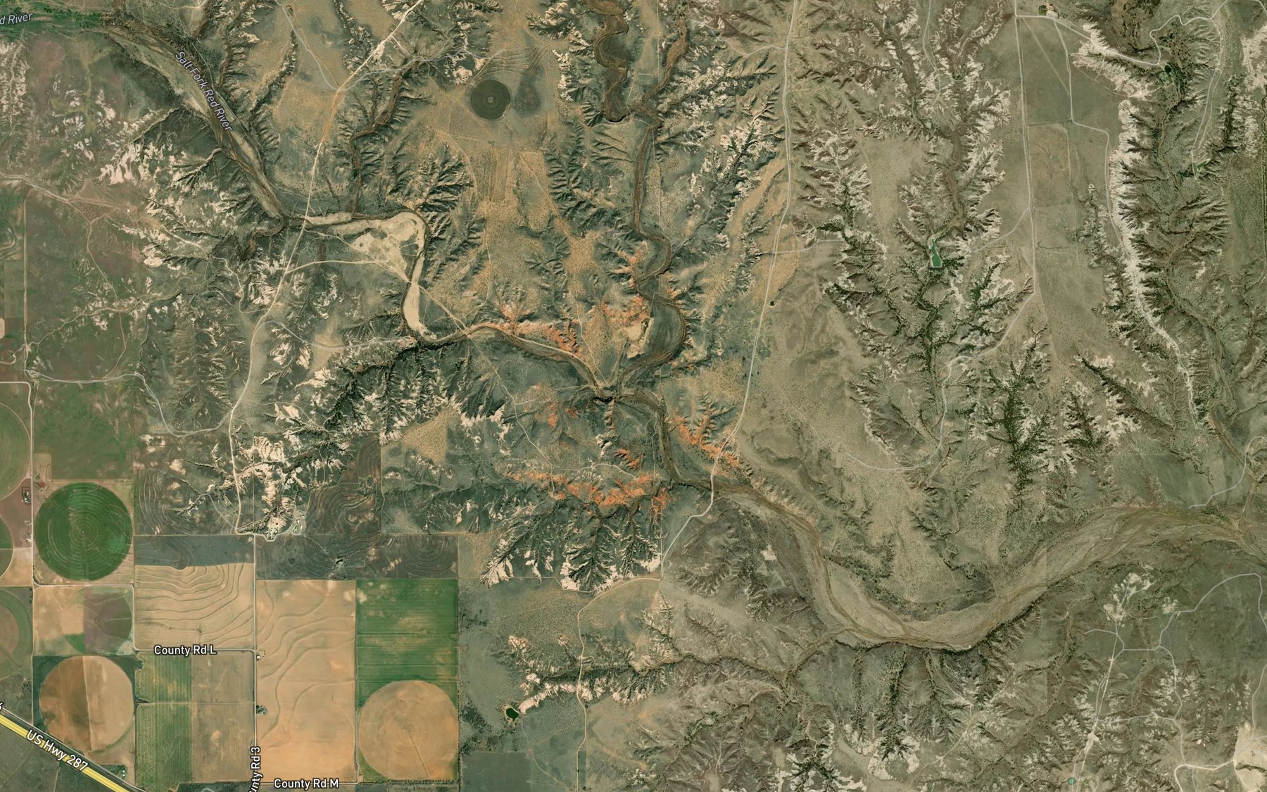 Satellite map of the Record Creek