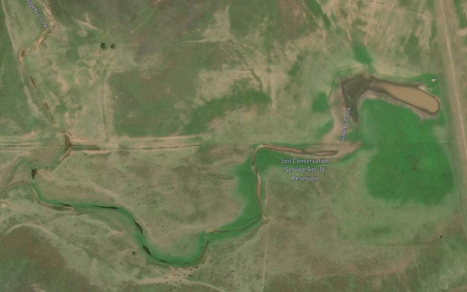 Satellite map of the Soil Conservation Service Site 16 Reservoir