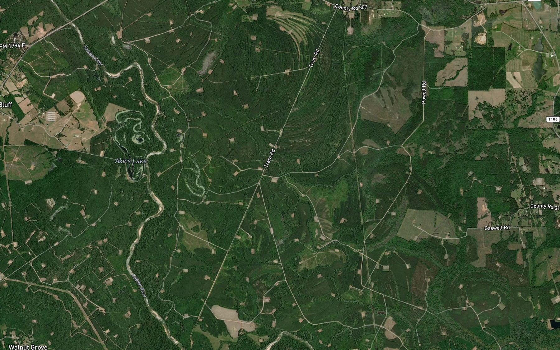 Satellite map of the Dry Slough