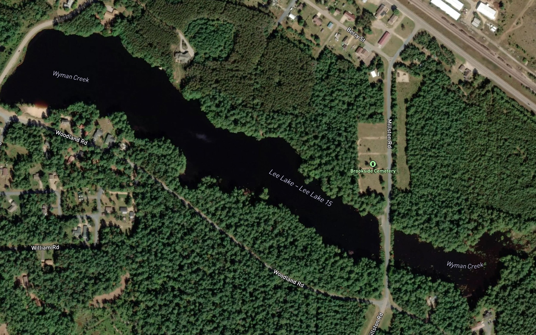 Satellite map of the Lee Lake 15