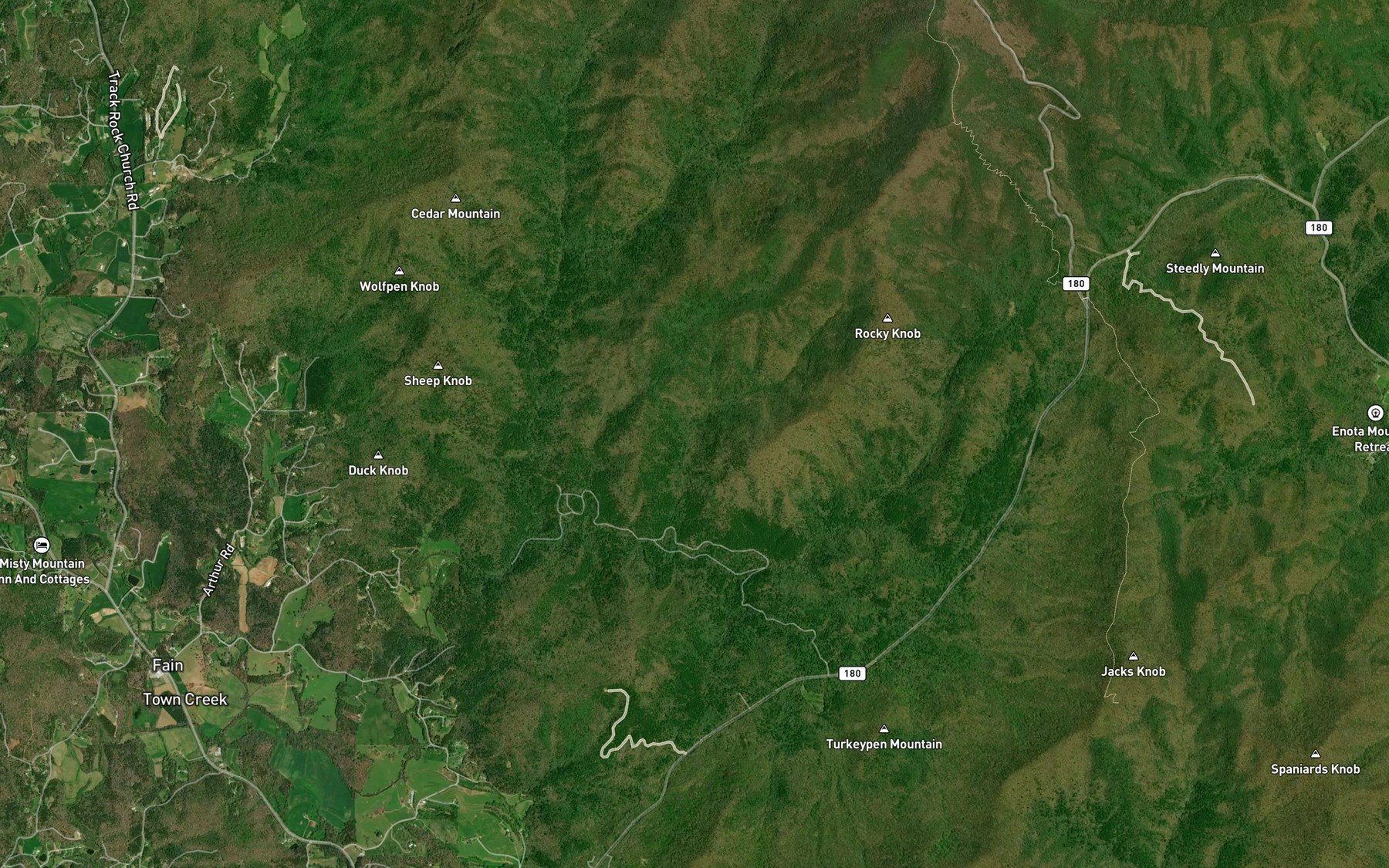Satellite map of the Cross Mountain Branch