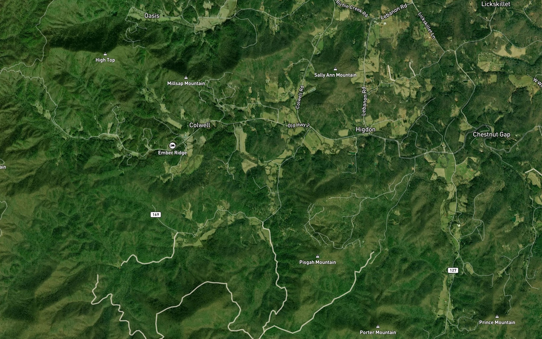 Satellite map of the Watson Creek