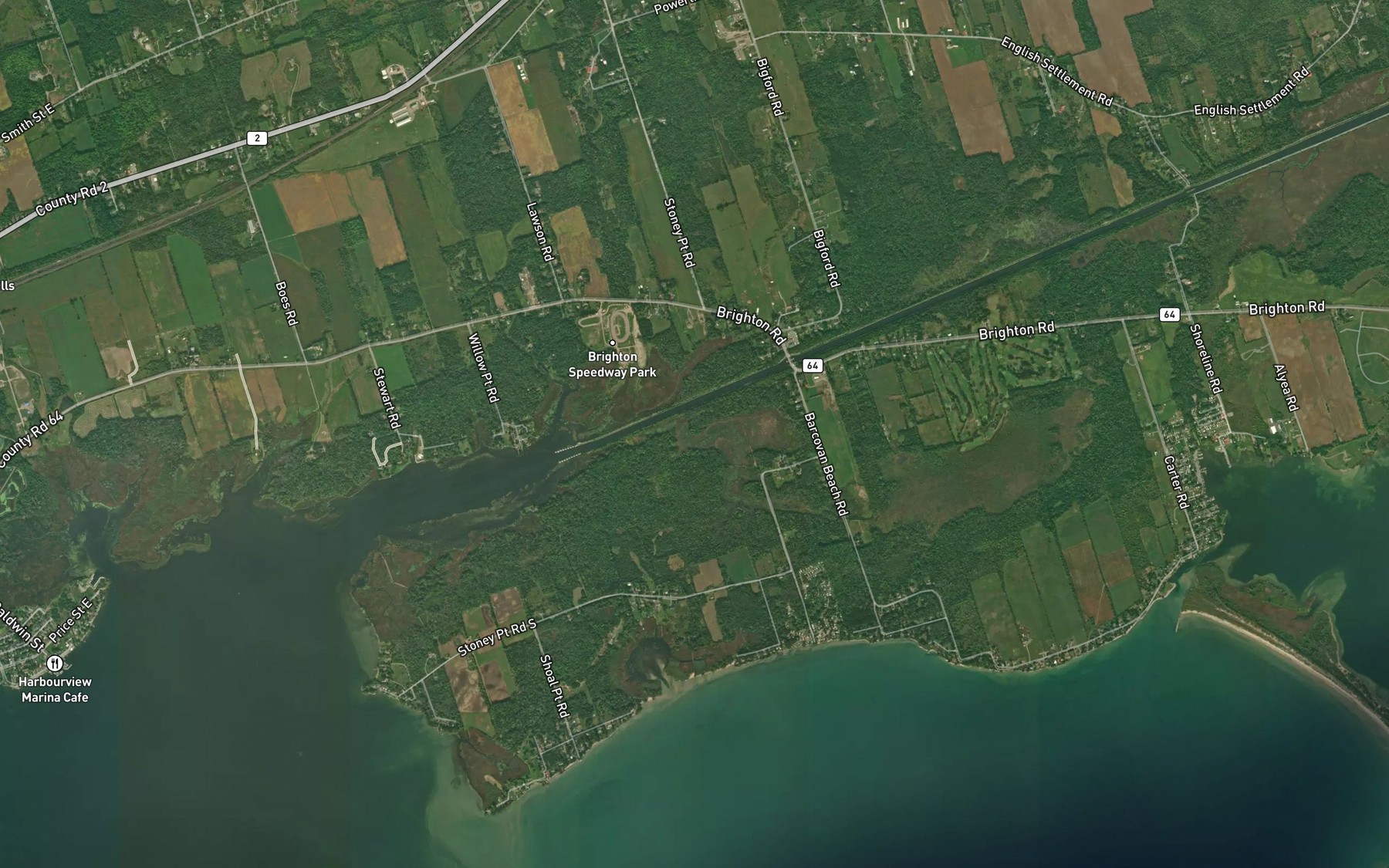Satellite map of the Smithfield Creek