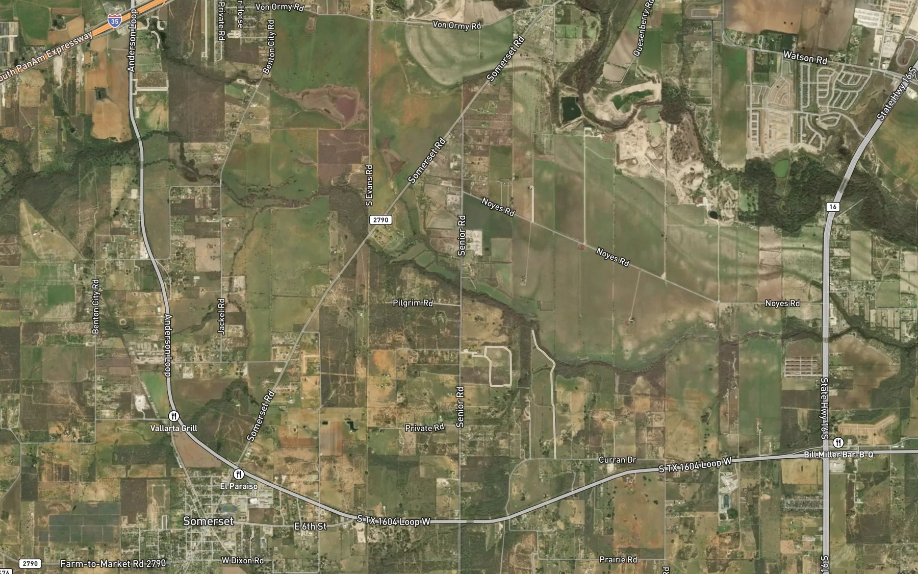 Satellite map of the Post Oak Creek