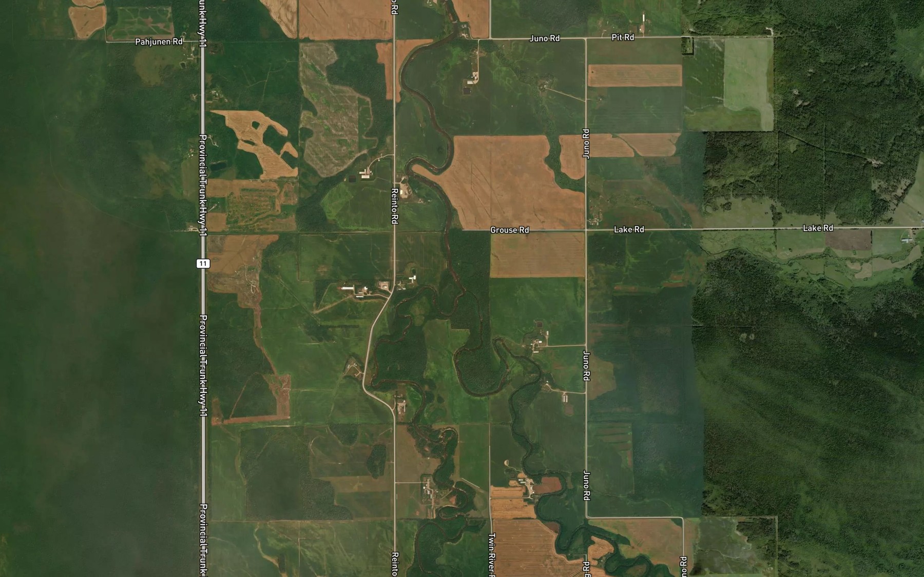 Satellite map of the Birch River