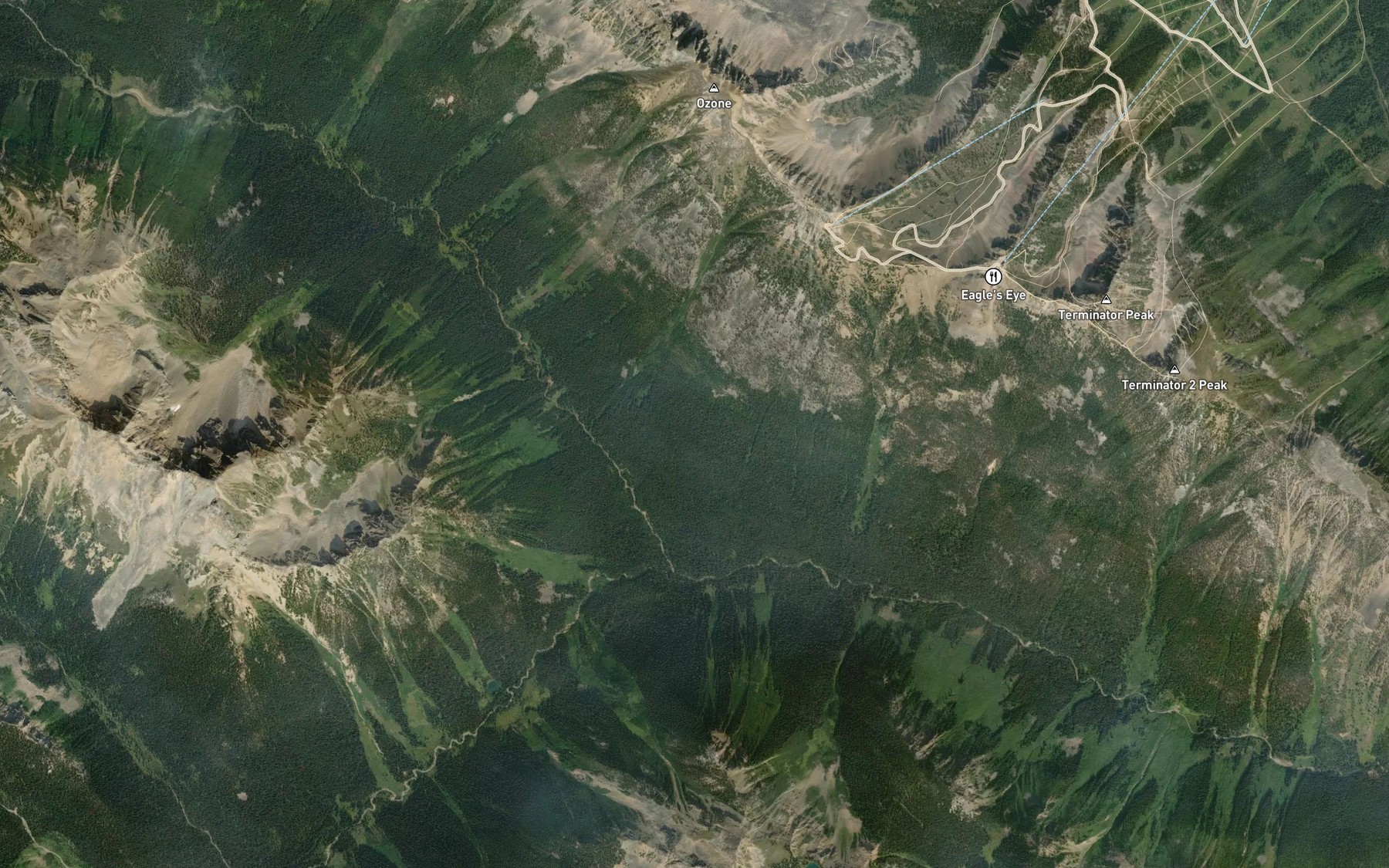 Satellite map of the South Canyon Creek