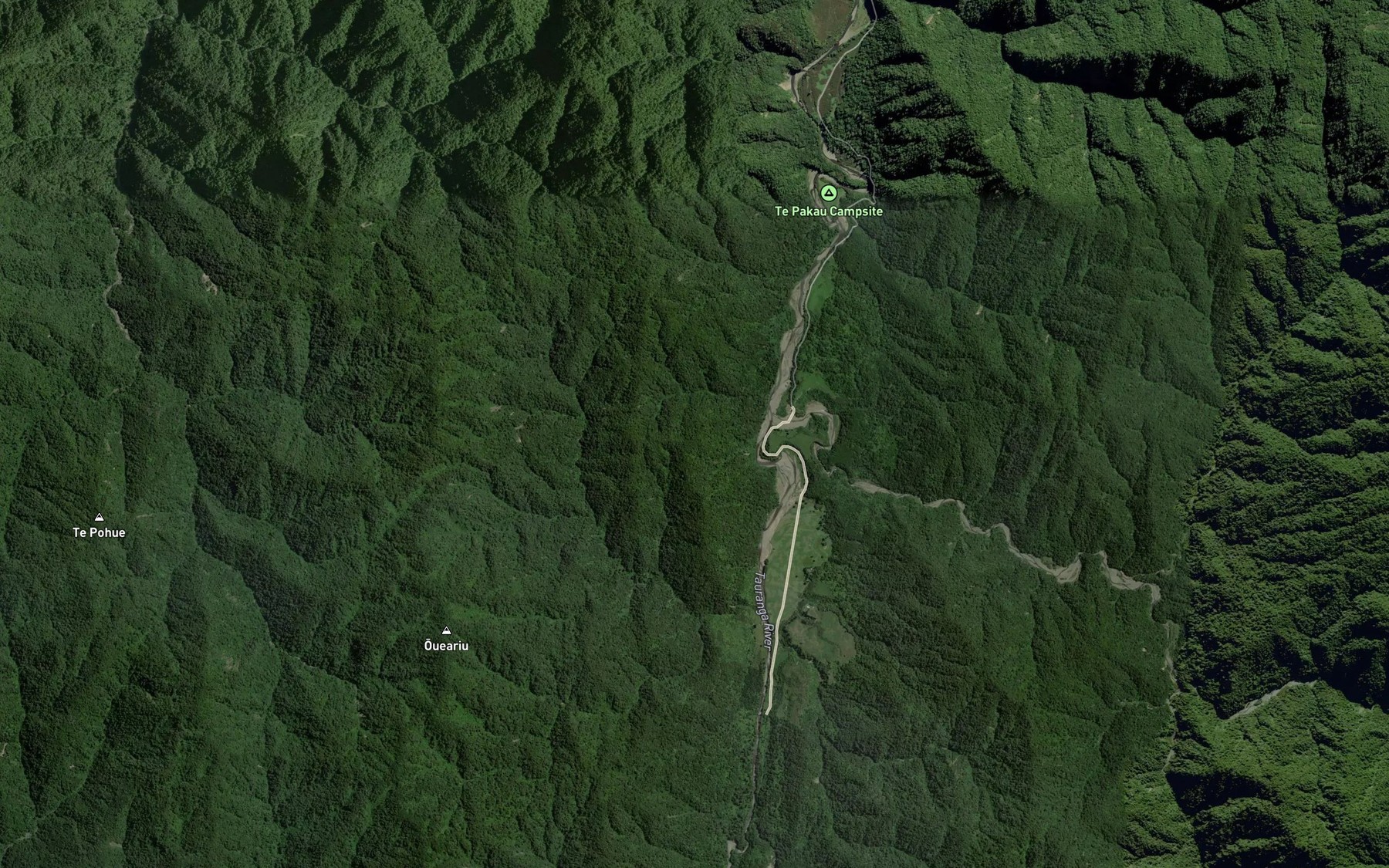 Satellite map of the Orouahineuru Stream