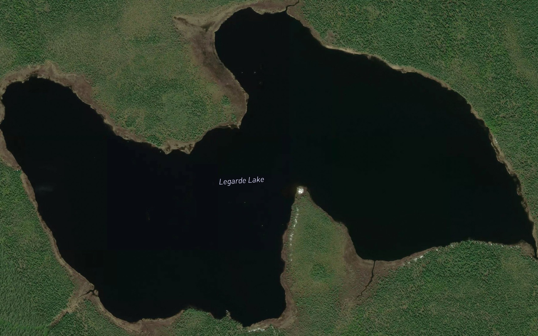 Satellite map of the Legarde Lake