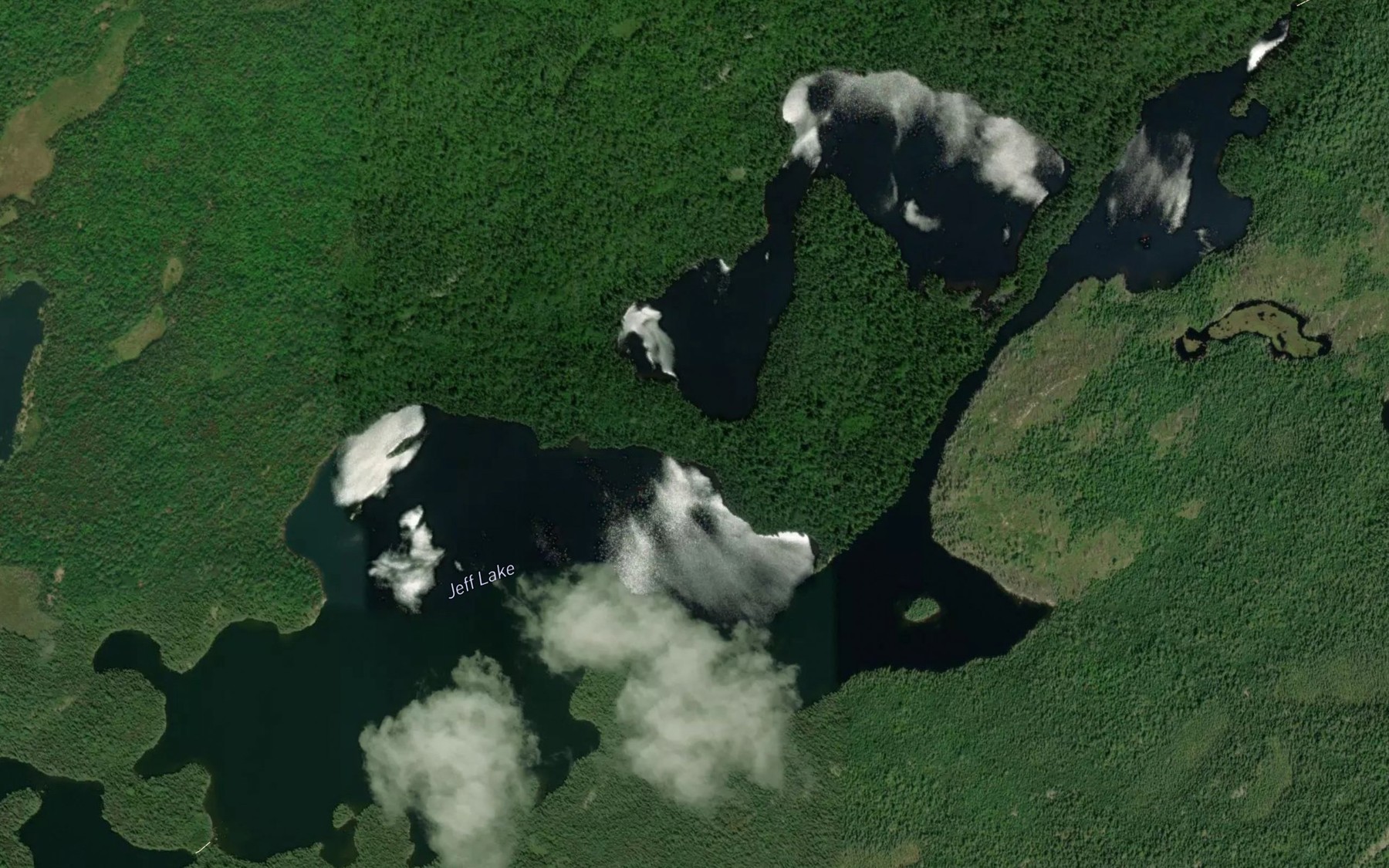 Satellite map of the Jeff Lake