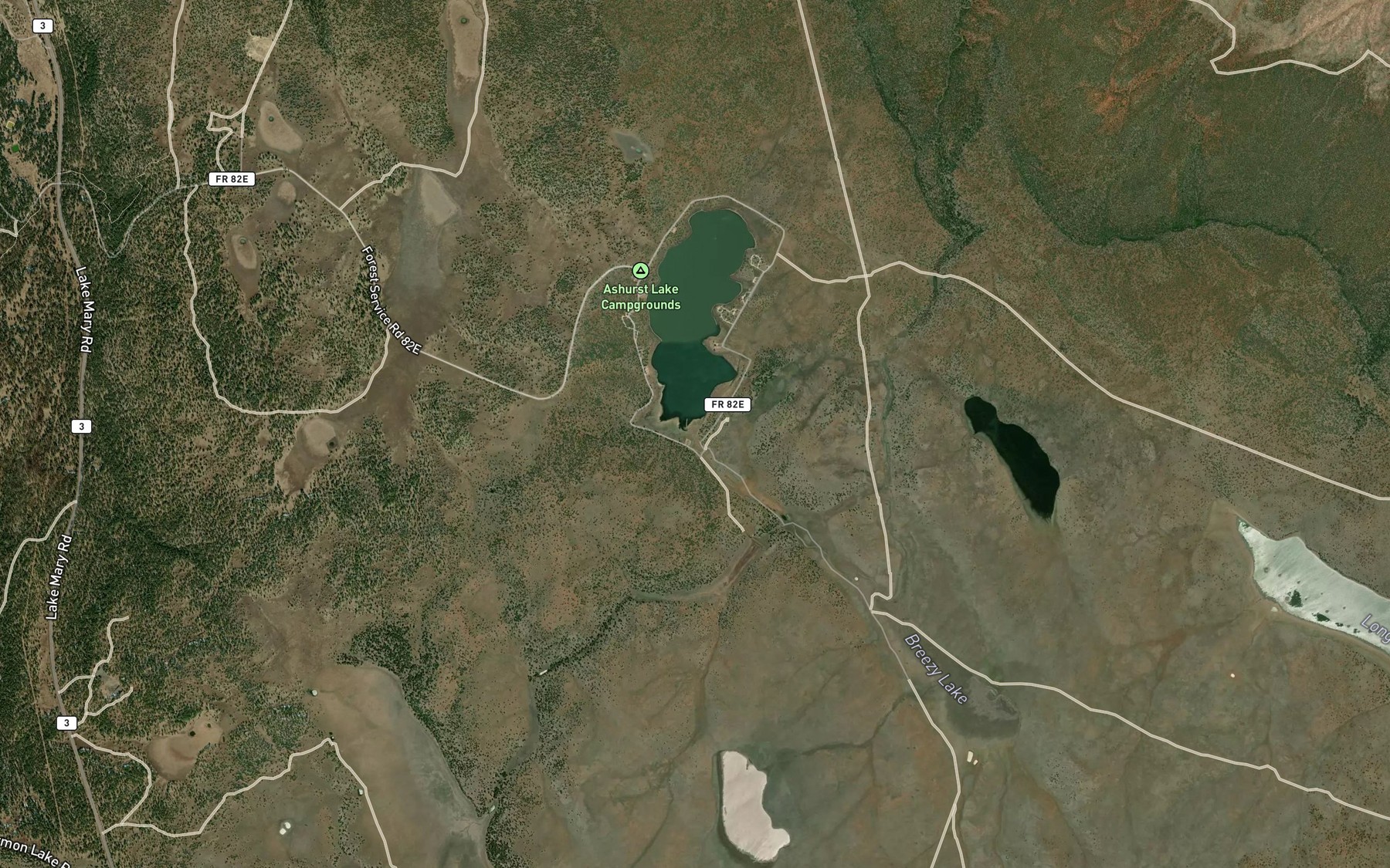 Satellite map of the Ashurst Run