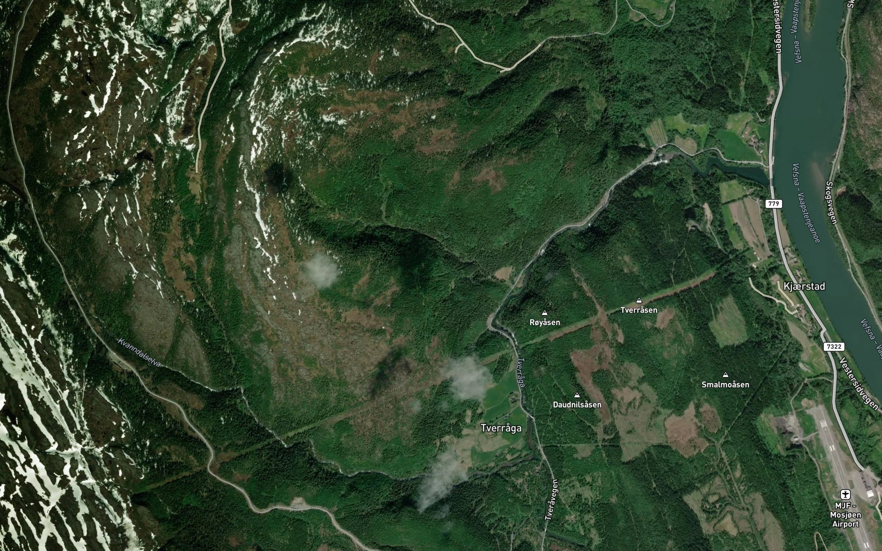 Satellite map of the Hattbekken