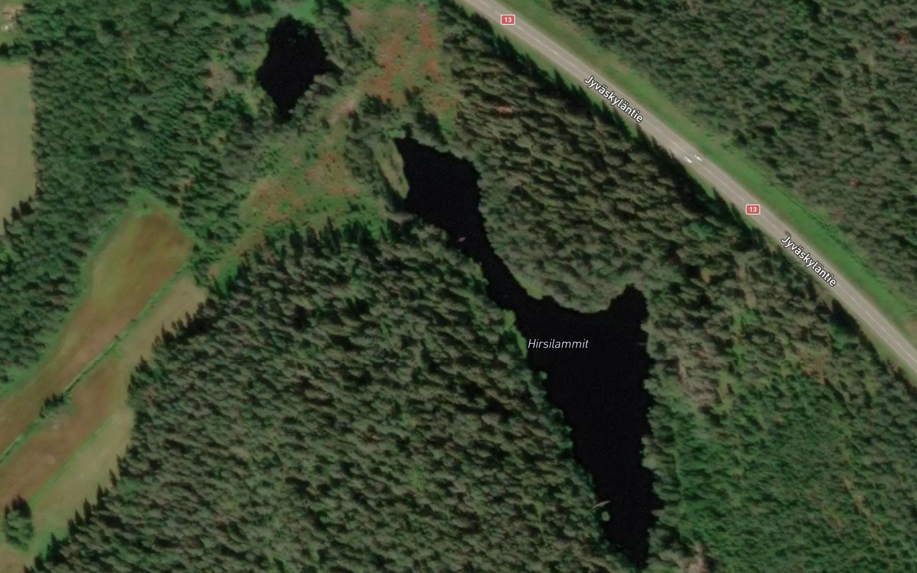 Satellite map of the Hirsilammit