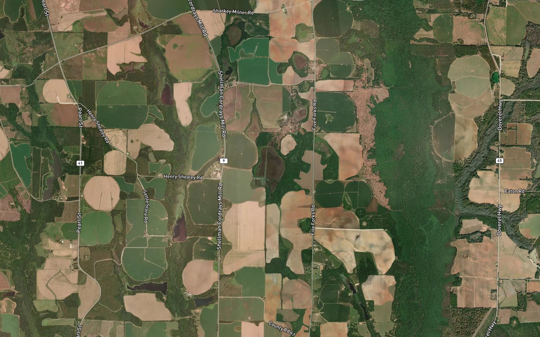 Satellite map of the Hundred Acre Pond