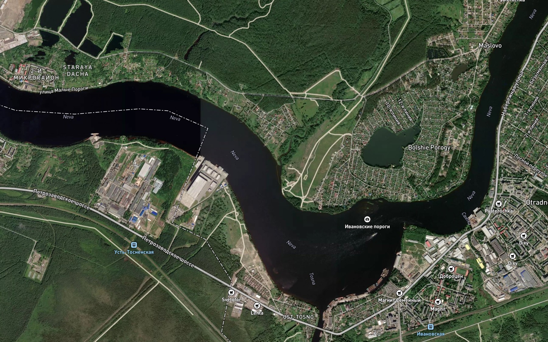Satellite map of the Chernaya Rechka
