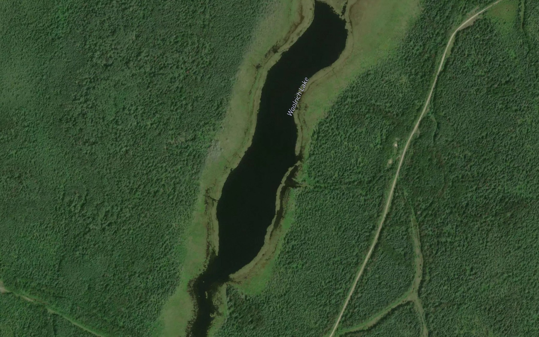 Satellite map of the Woolrich Lake