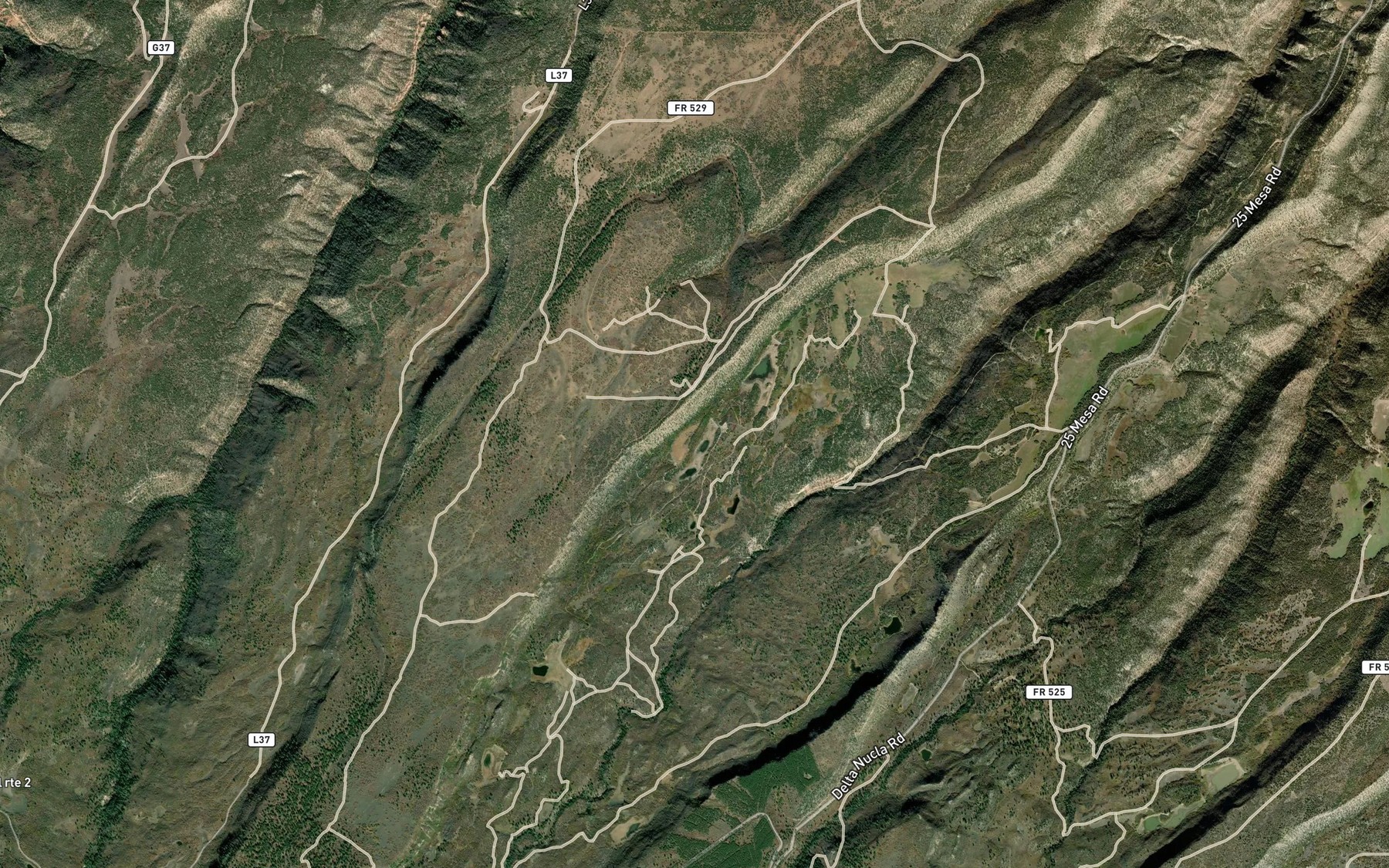 Satellite map of the Harry White Reservoirs