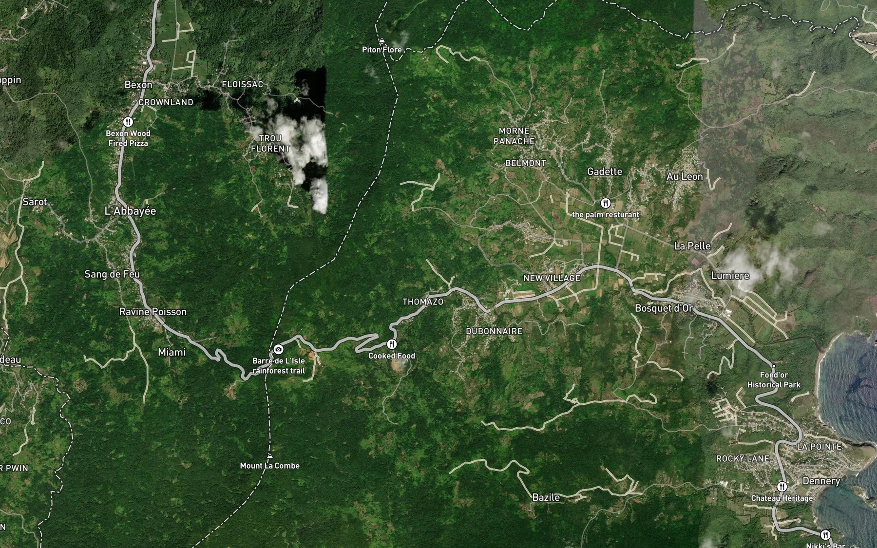Satellite map of the Ravine Thomazo