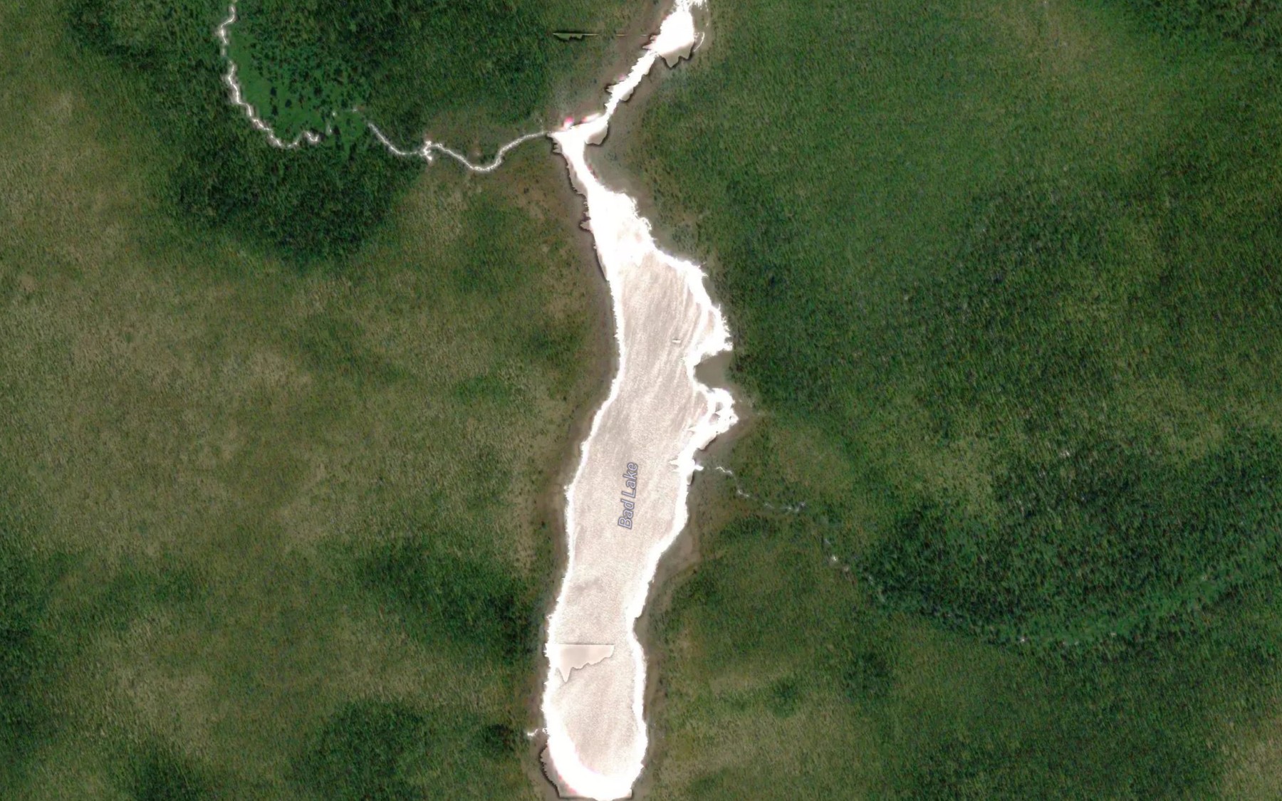 Satellite map of the Bad Lake