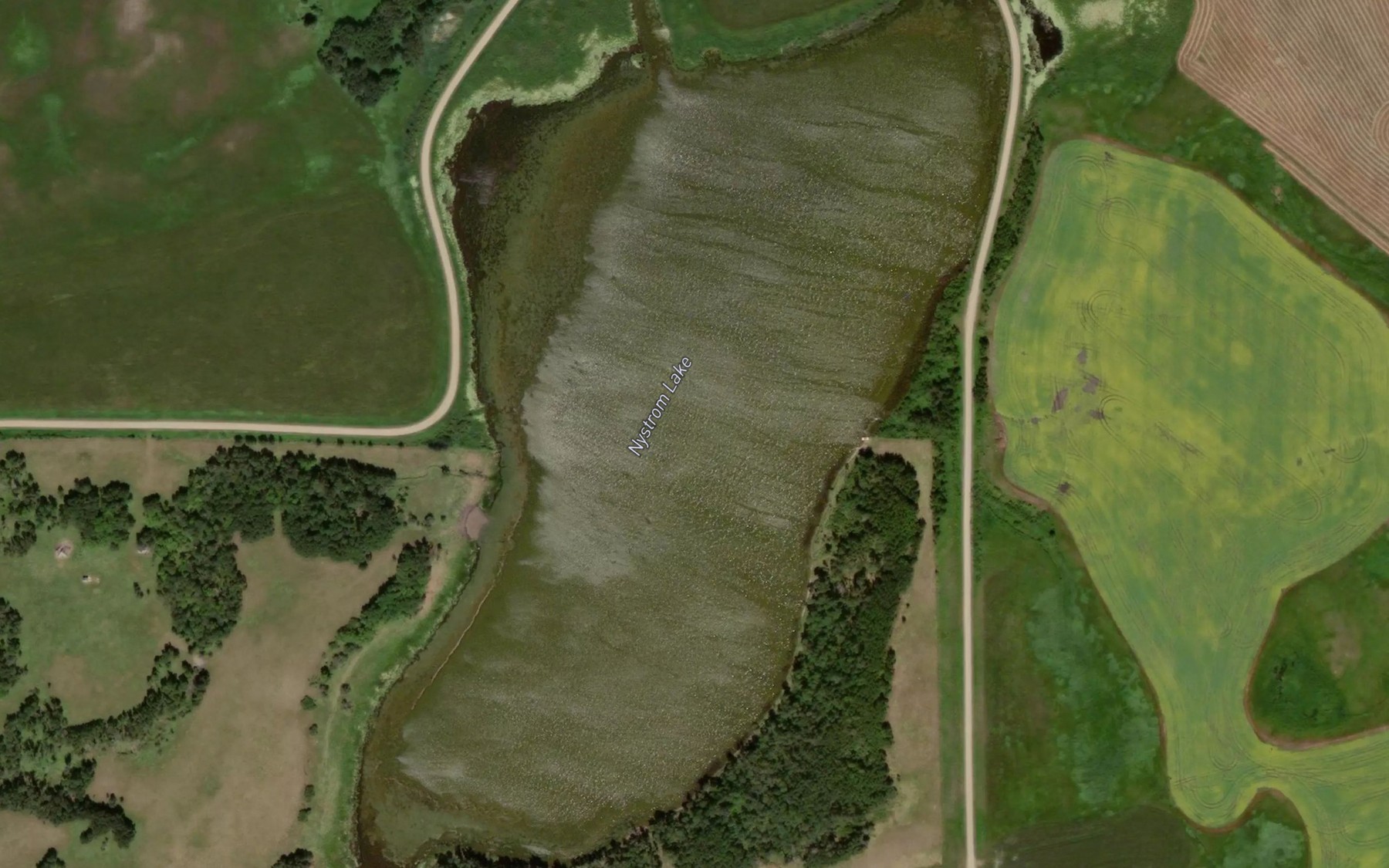 Satellite map of the Nystrom Lake