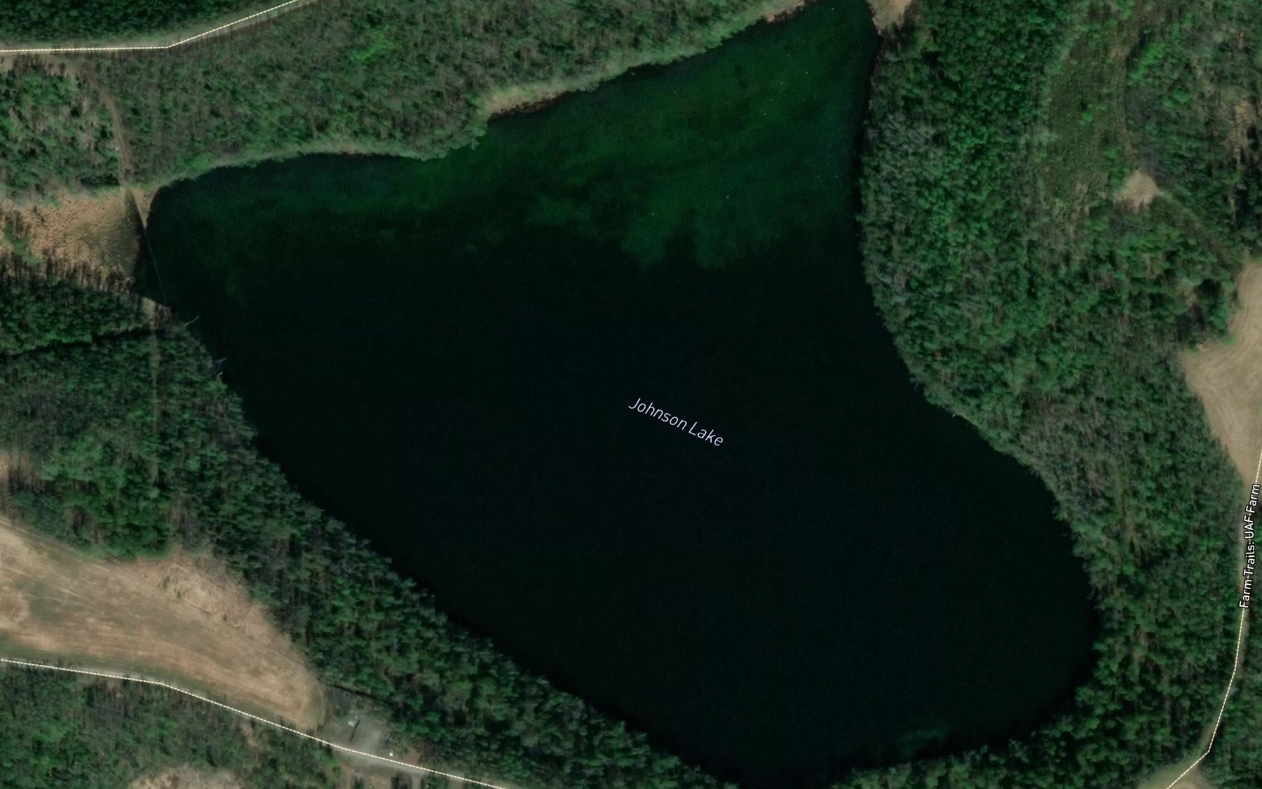 Satellite map of the Johnson Lake