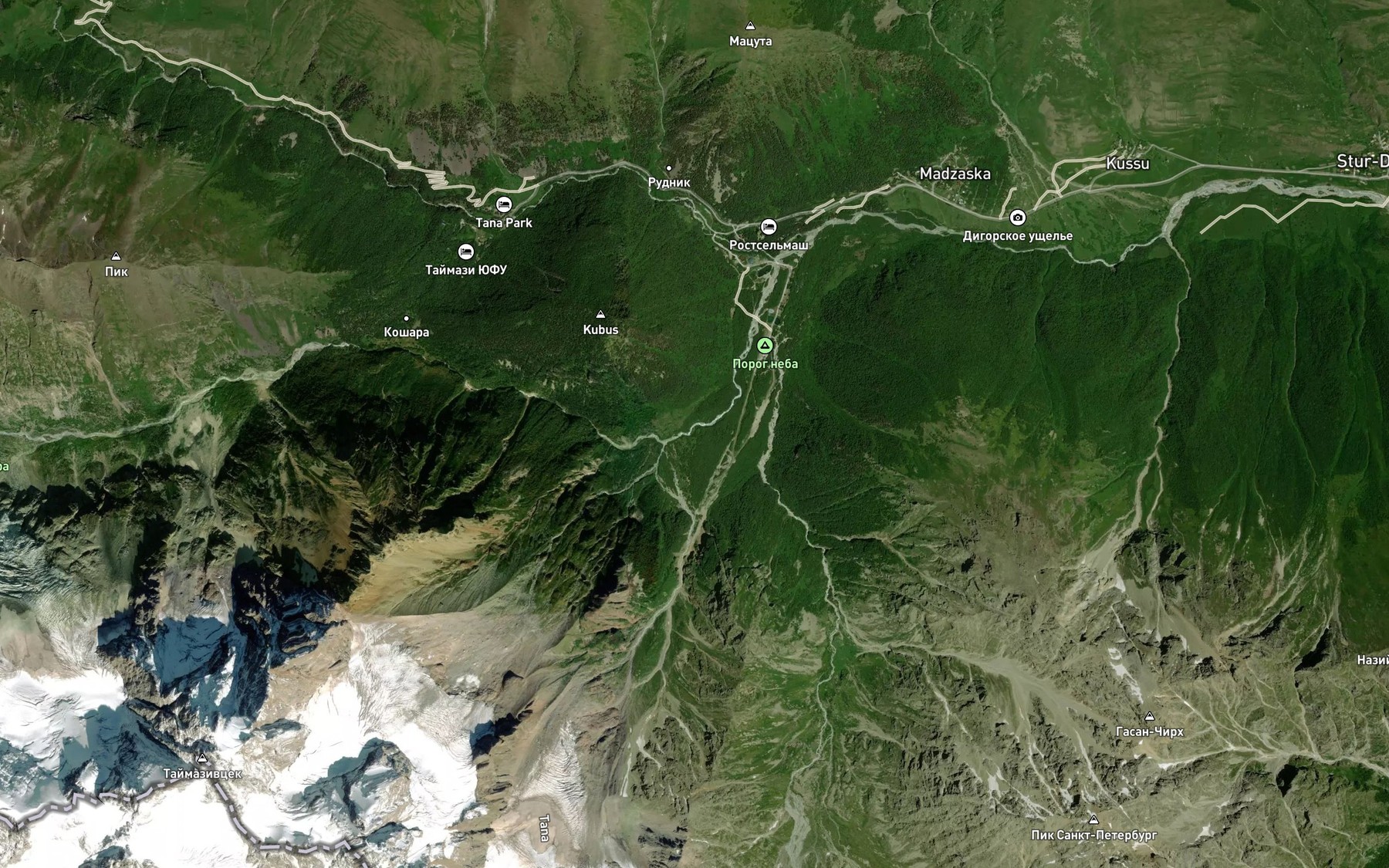 Satellite map of the Tanadon