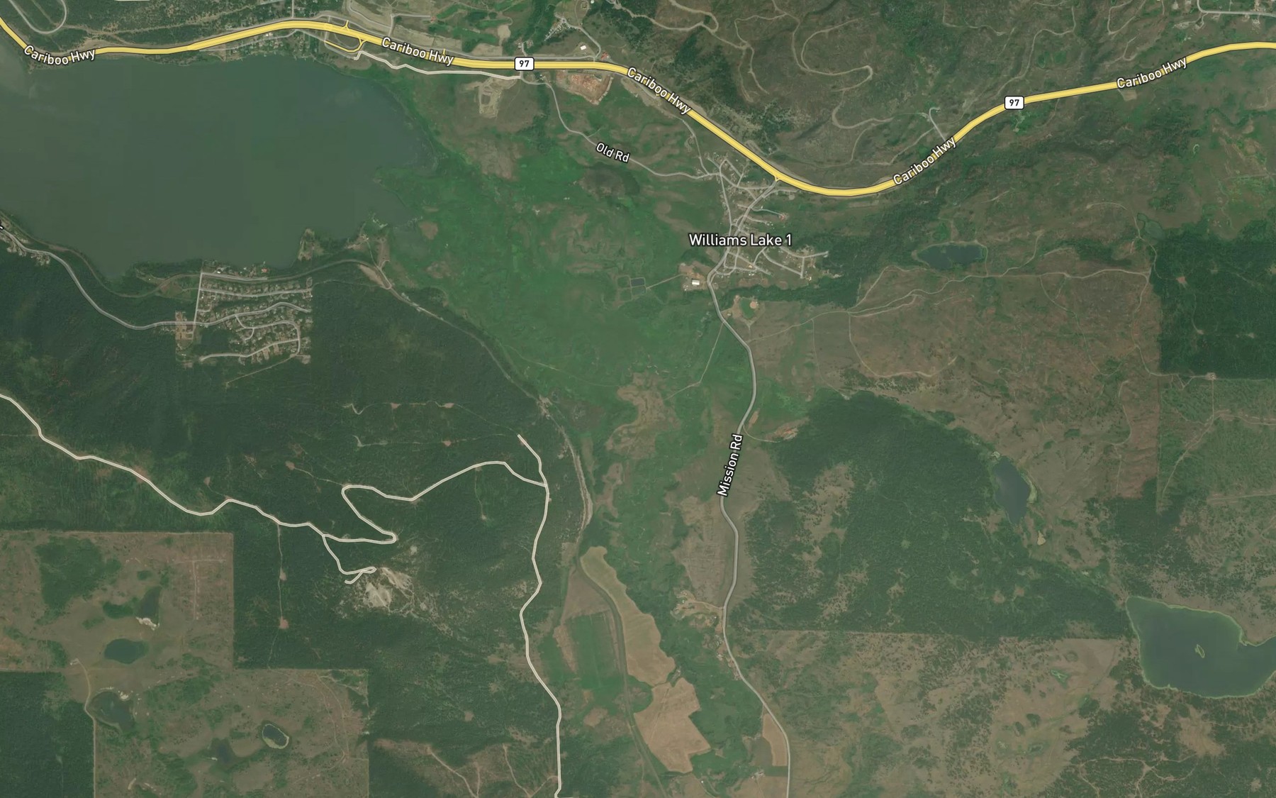 Satellite map of the Borland Creek