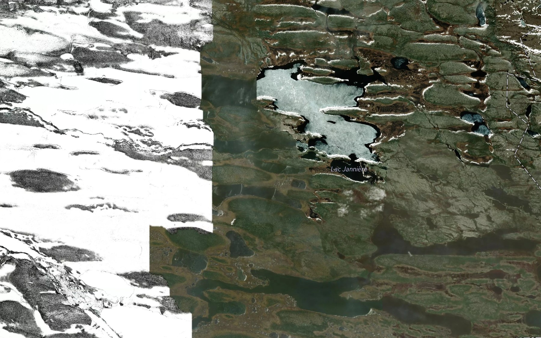 Satellite map of the Lac Janniere