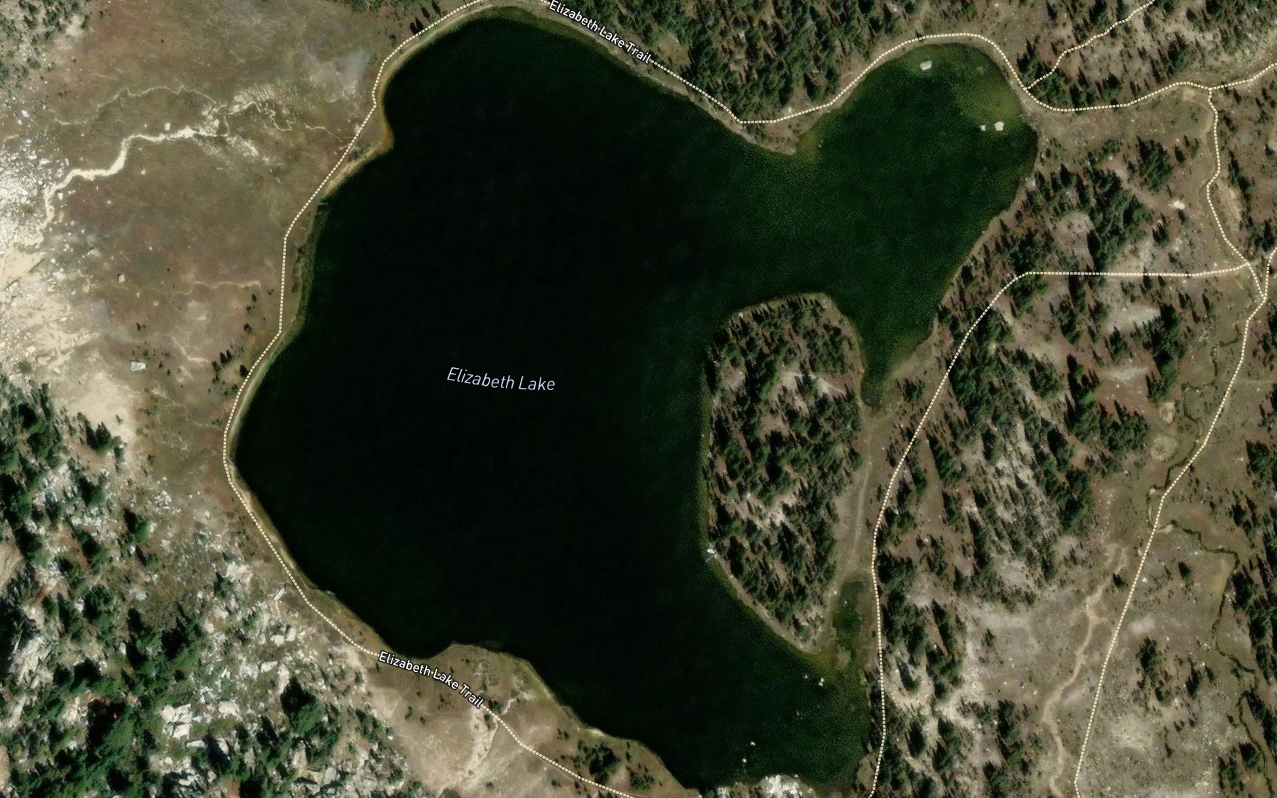 Satellite map of the Elizabeth Lake