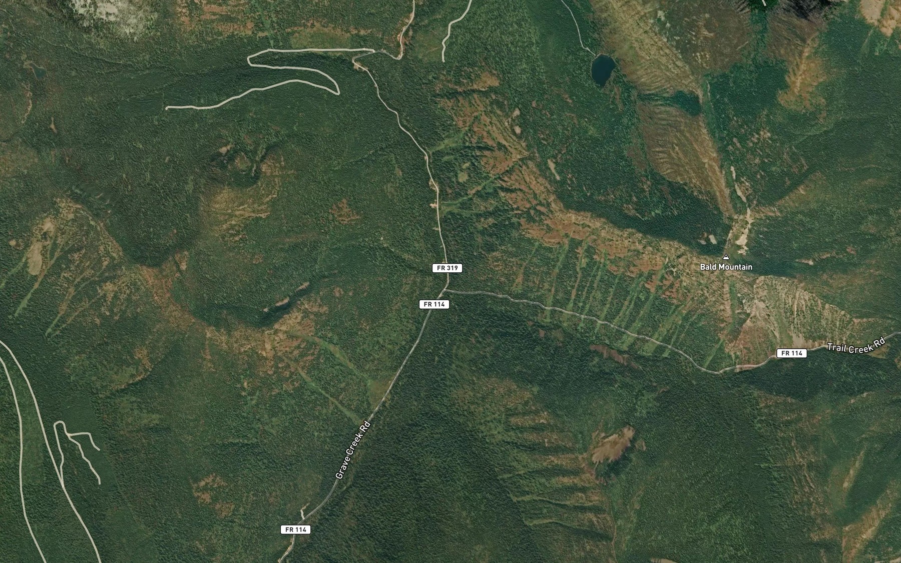 Satellite map of the Drip Creek