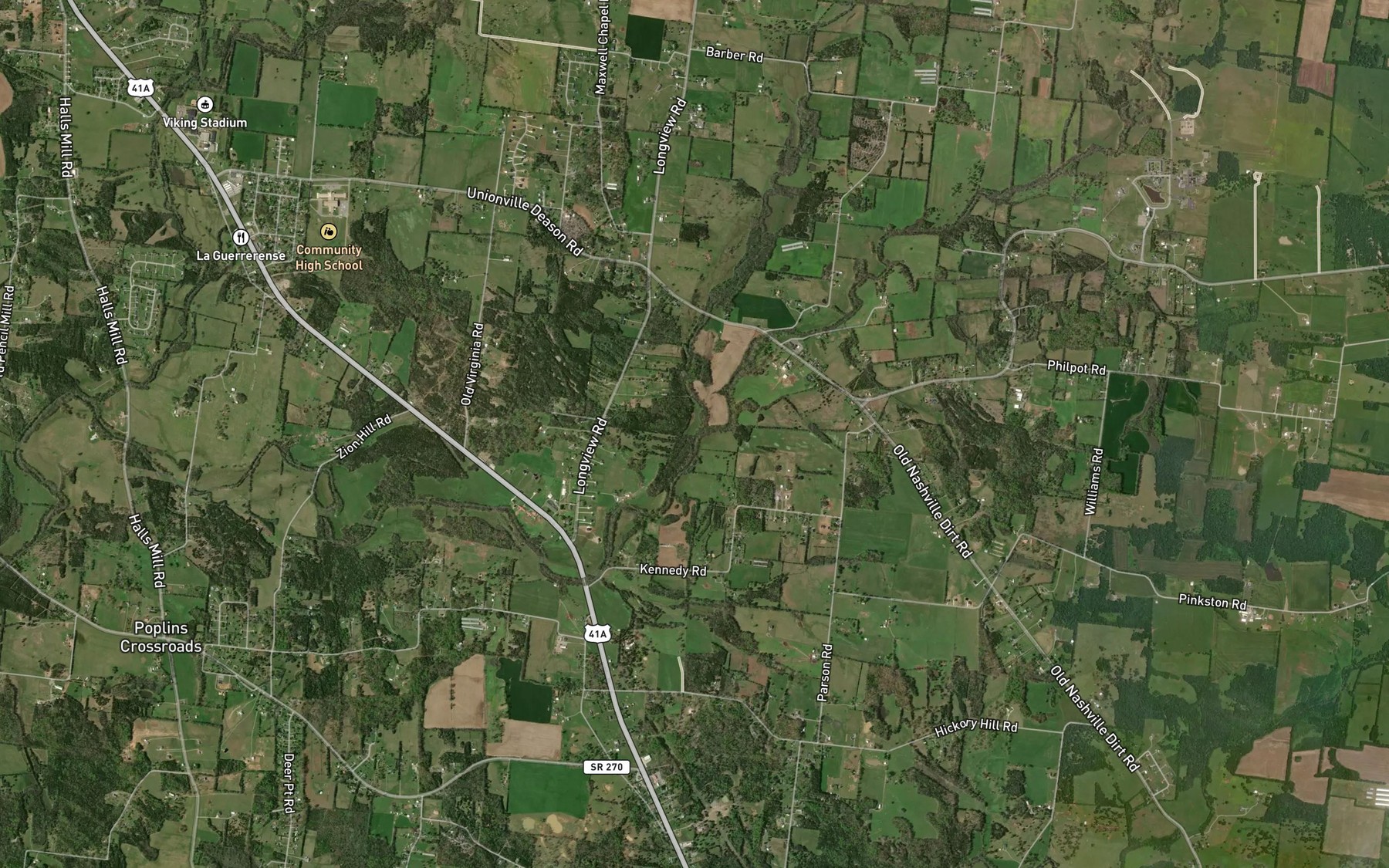 Satellite map of the Alexander Creek